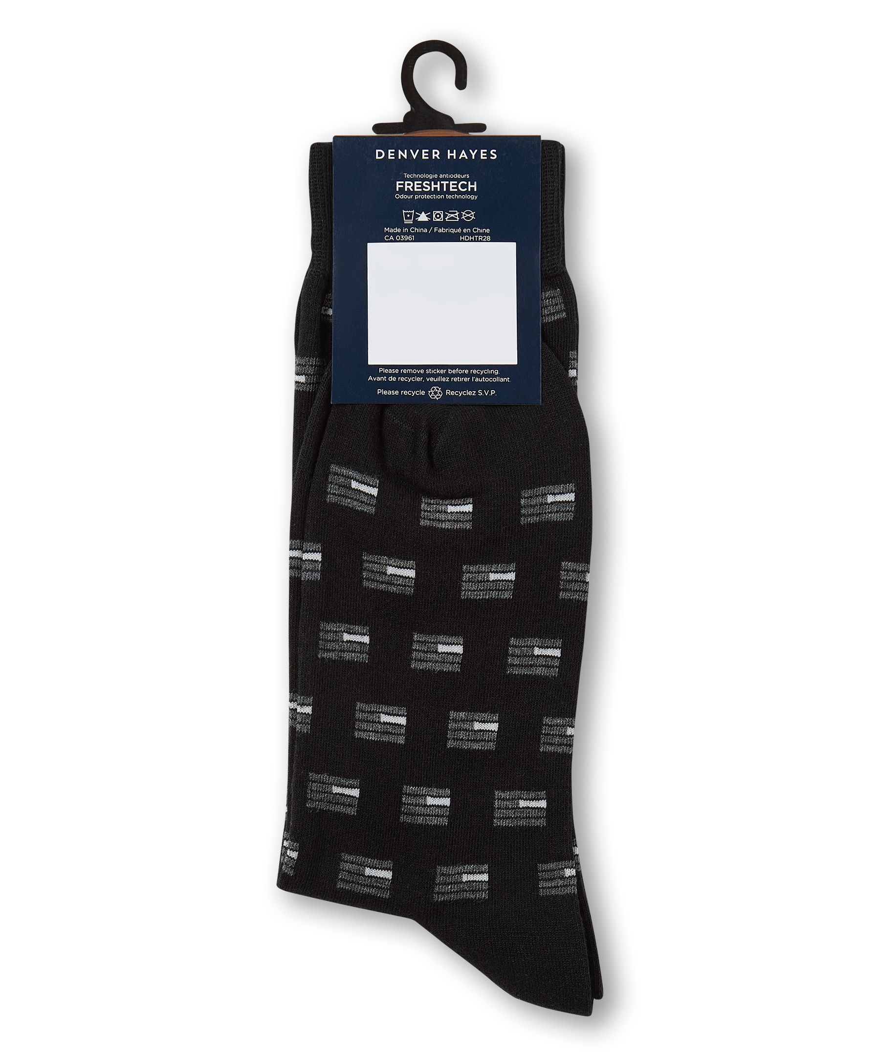 Denver Hayes Men's Geometric Pattern Crew Socks