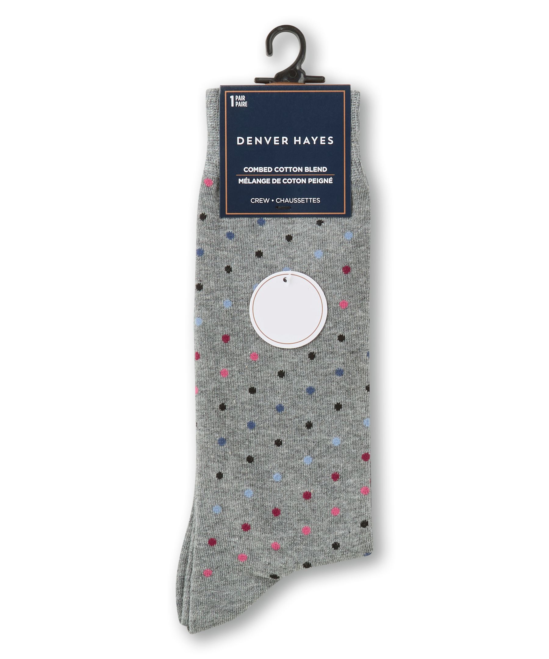 Denver Hayes Men's Geometric Pattern Crew Socks