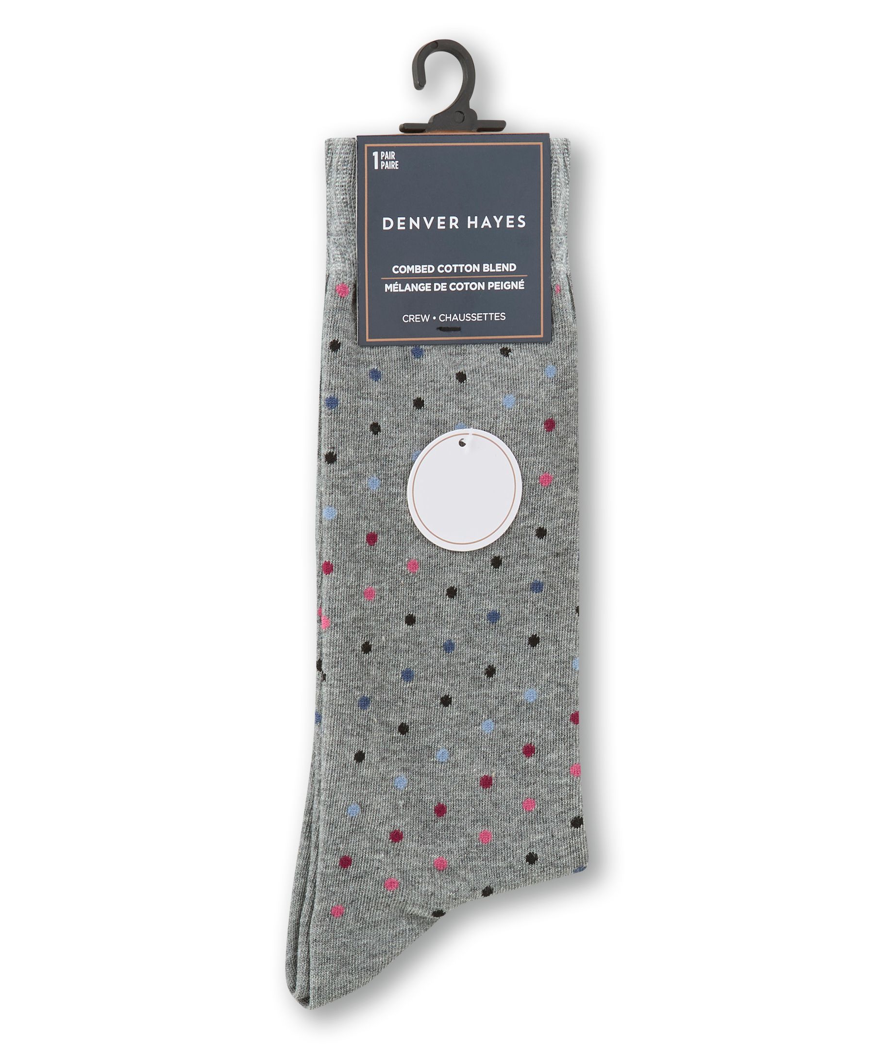 Denver Hayes Men's Geometric Pattern Crew Socks