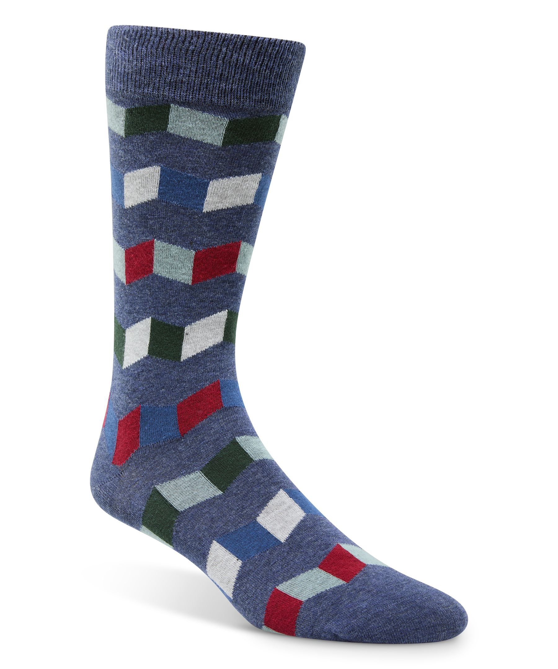 Denver Hayes Men's Geometric Pattern Crew Socks