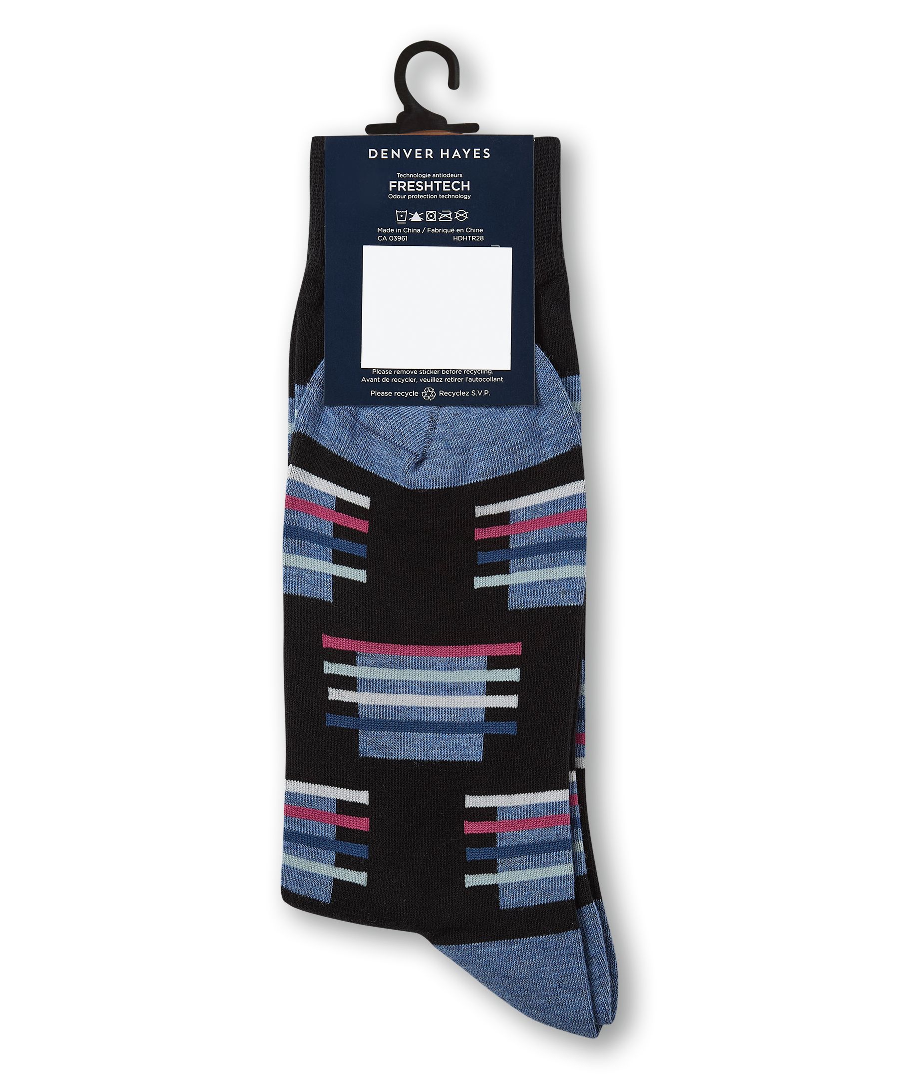 Mi-chaussettes à motif géométrique pour hommes, Denver Hayes