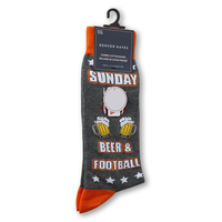 Denver Hayes Men's Novelty Beer Pattern Socks Front_Angled_Right