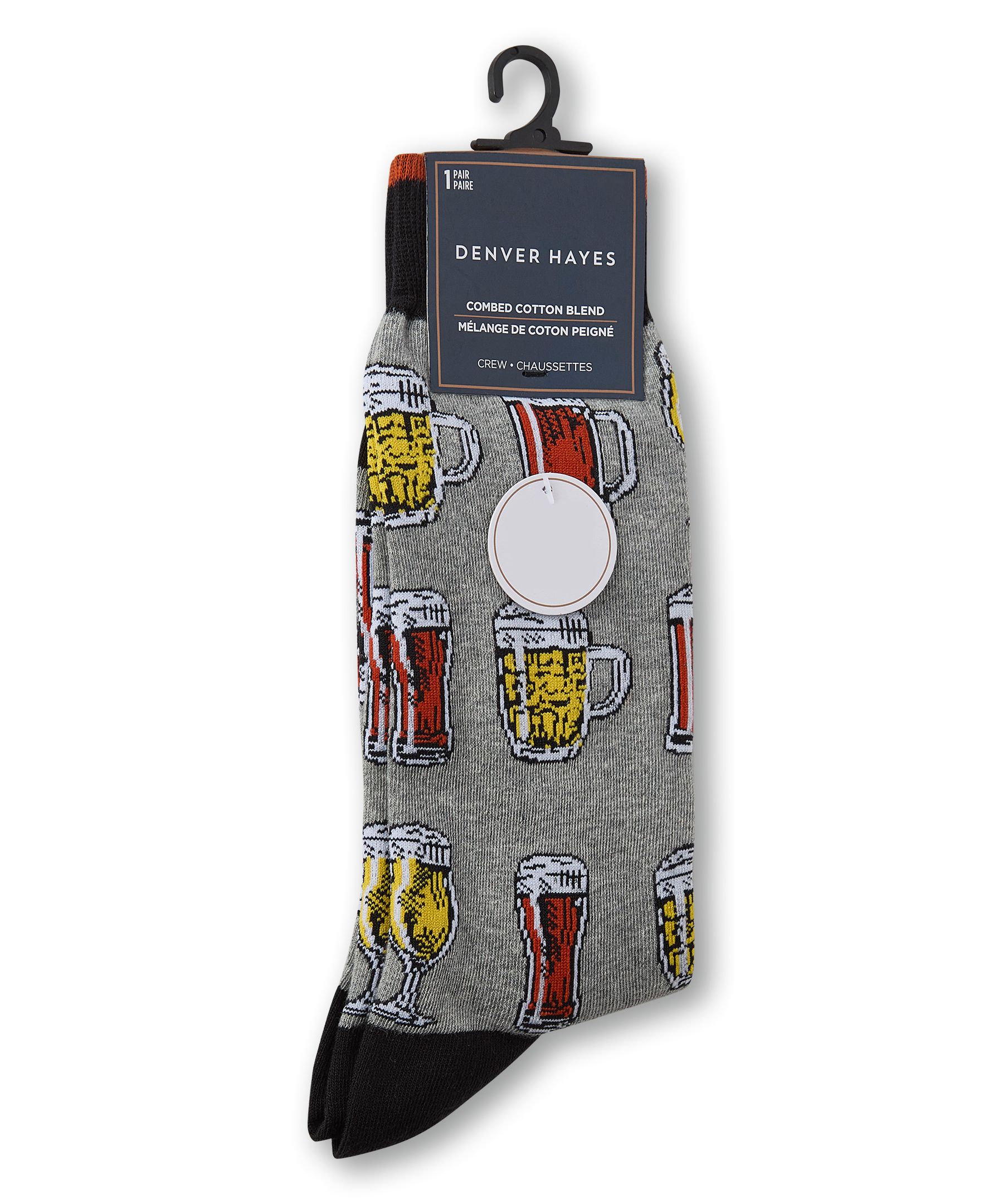 Chaussettes à motif fantaisie de bière pour hommes, Denver Hayes
