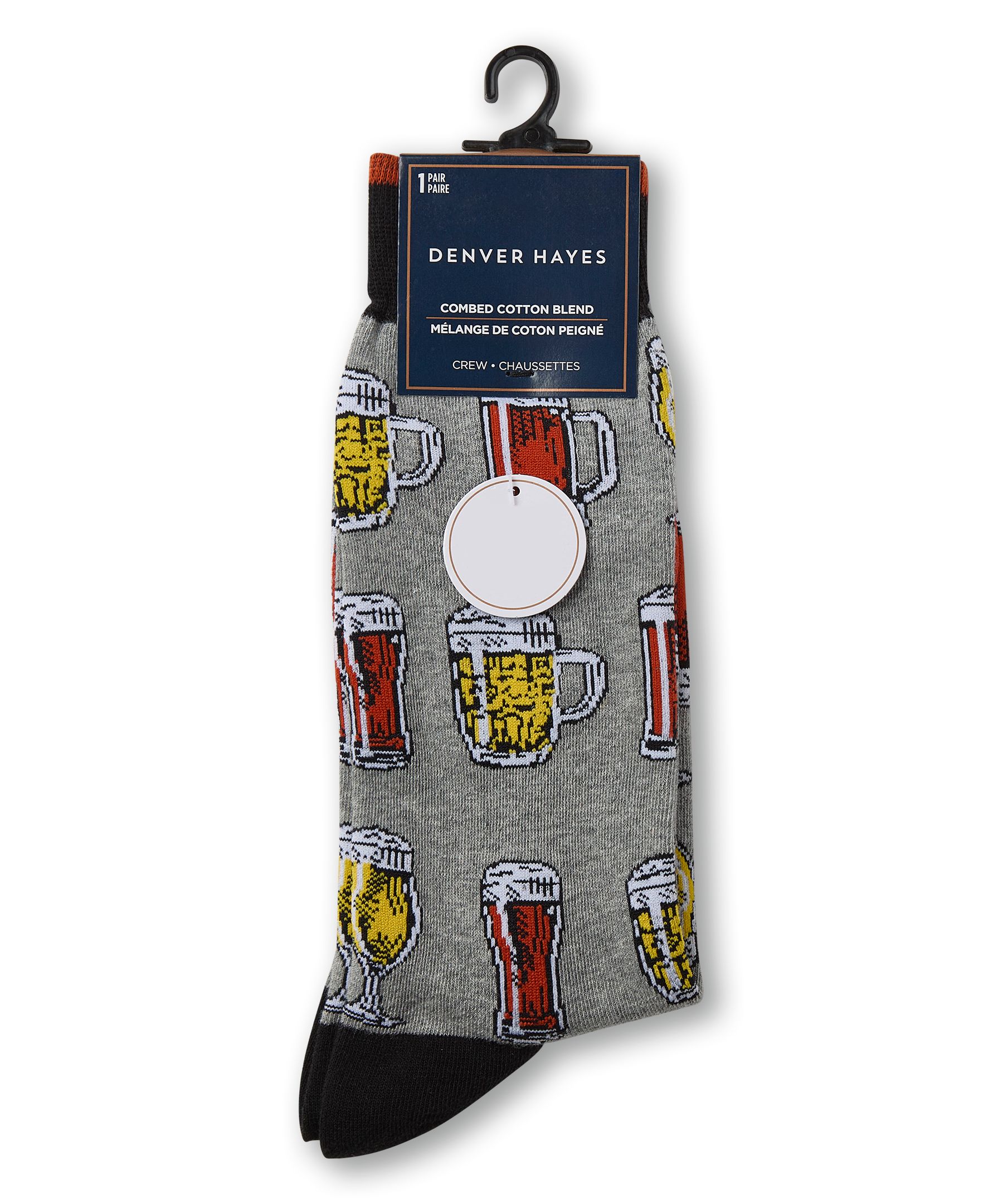 Chaussettes à motif fantaisie de bière pour hommes, Denver Hayes