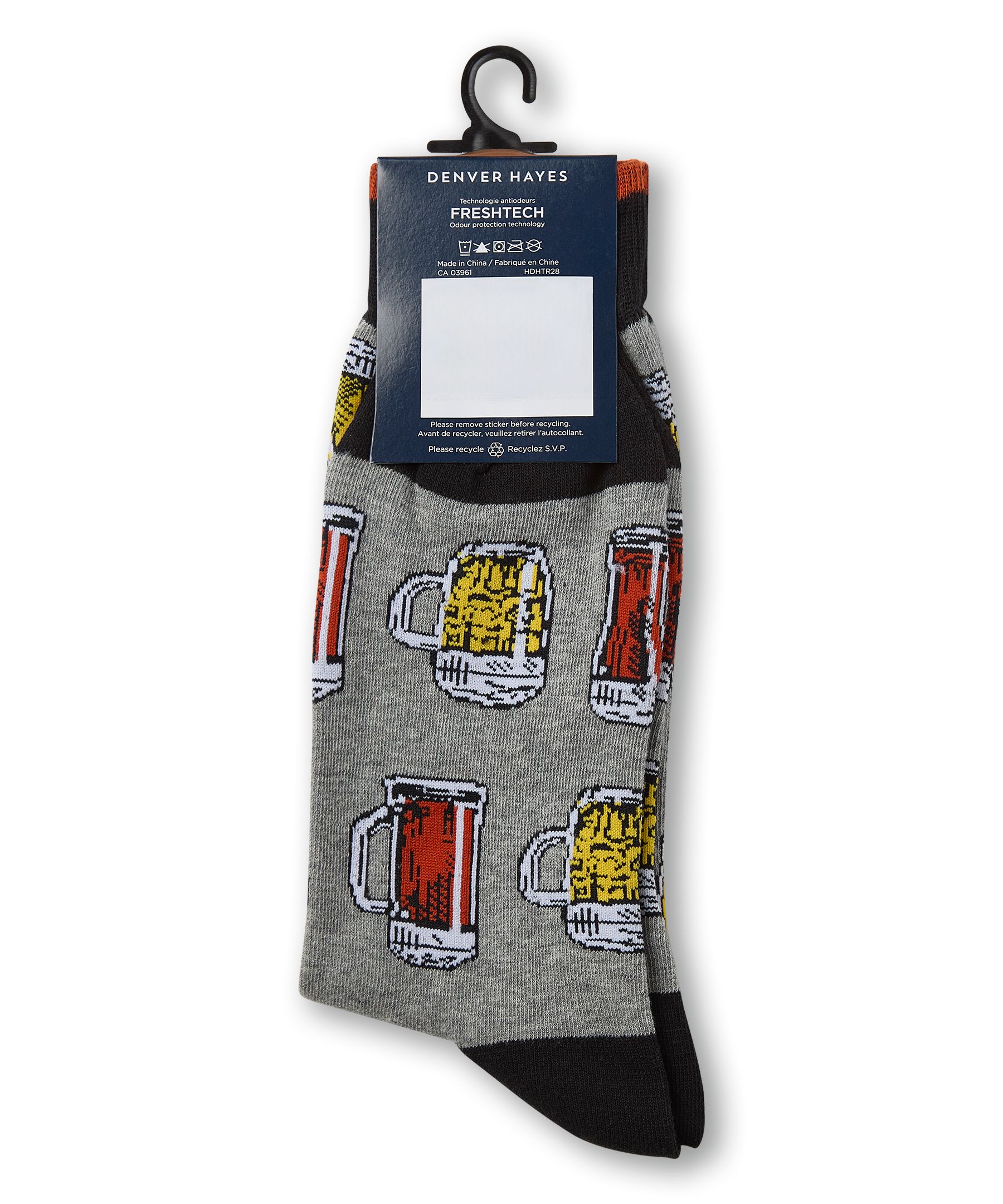 Chaussettes à motif fantaisie de bière pour hommes, Denver Hayes