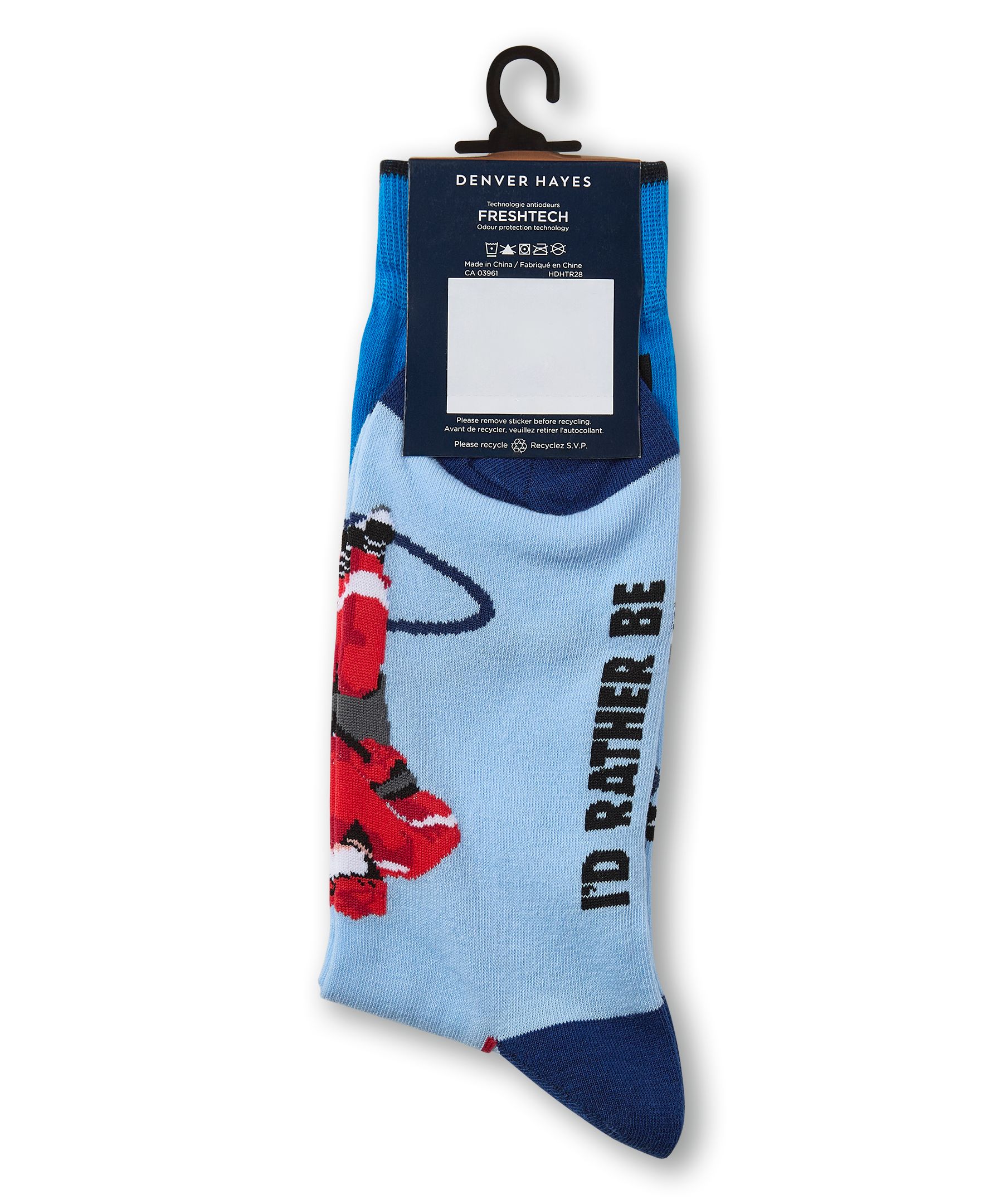 Denver Hayes Men's Novelty Rather Be Crew Socks