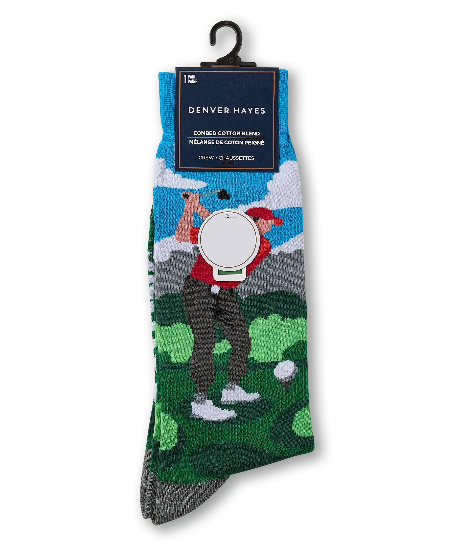 Denver Hayes Men's Novelty Rather Be Crew Socks