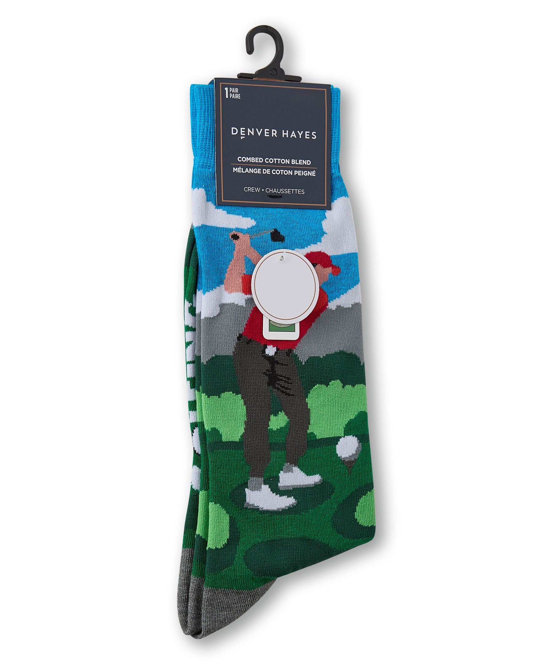 Denver Hayes Men's Novelty Rather Be Crew Socks