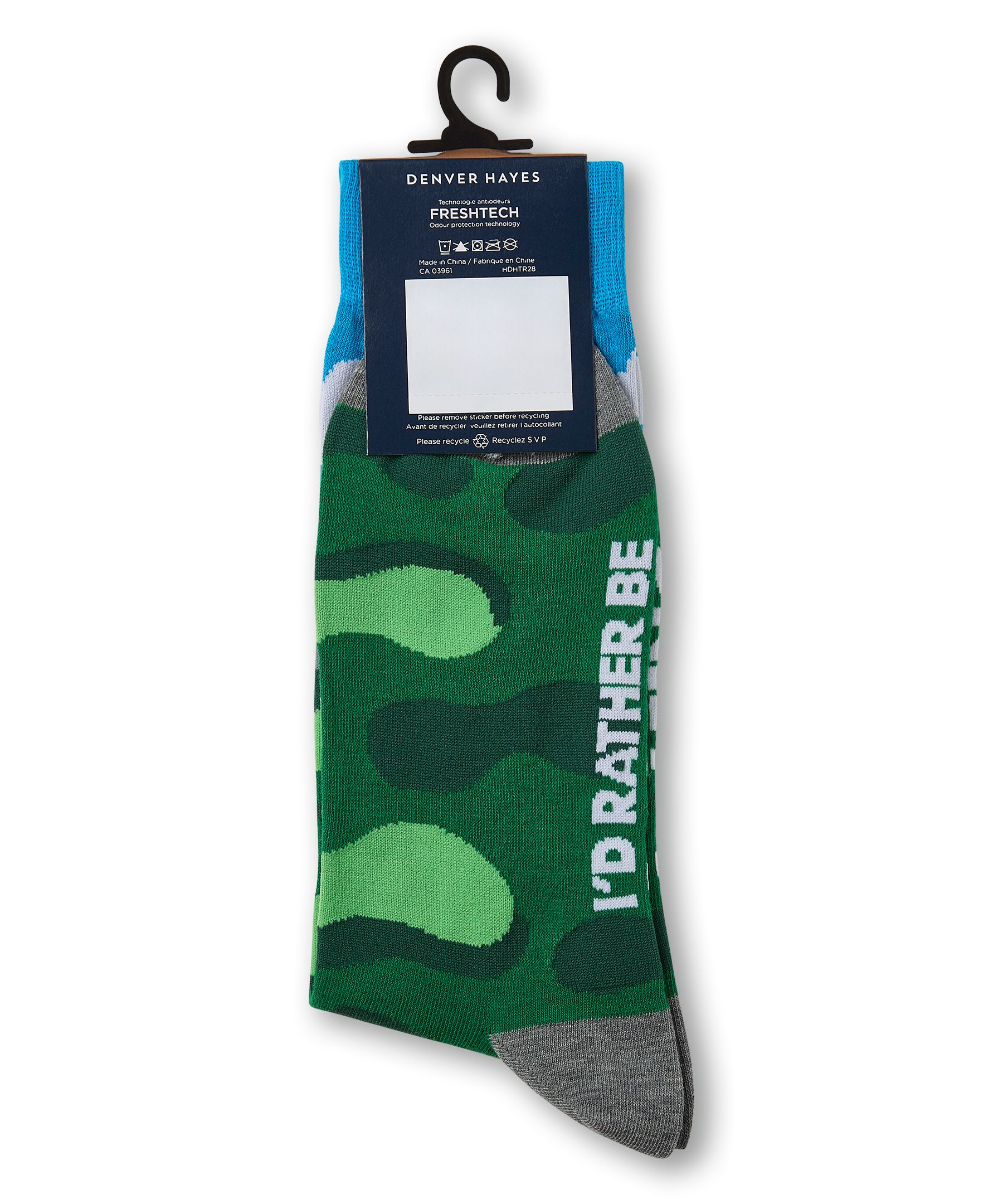 Denver Hayes Men's Novelty Rather Be Crew Socks