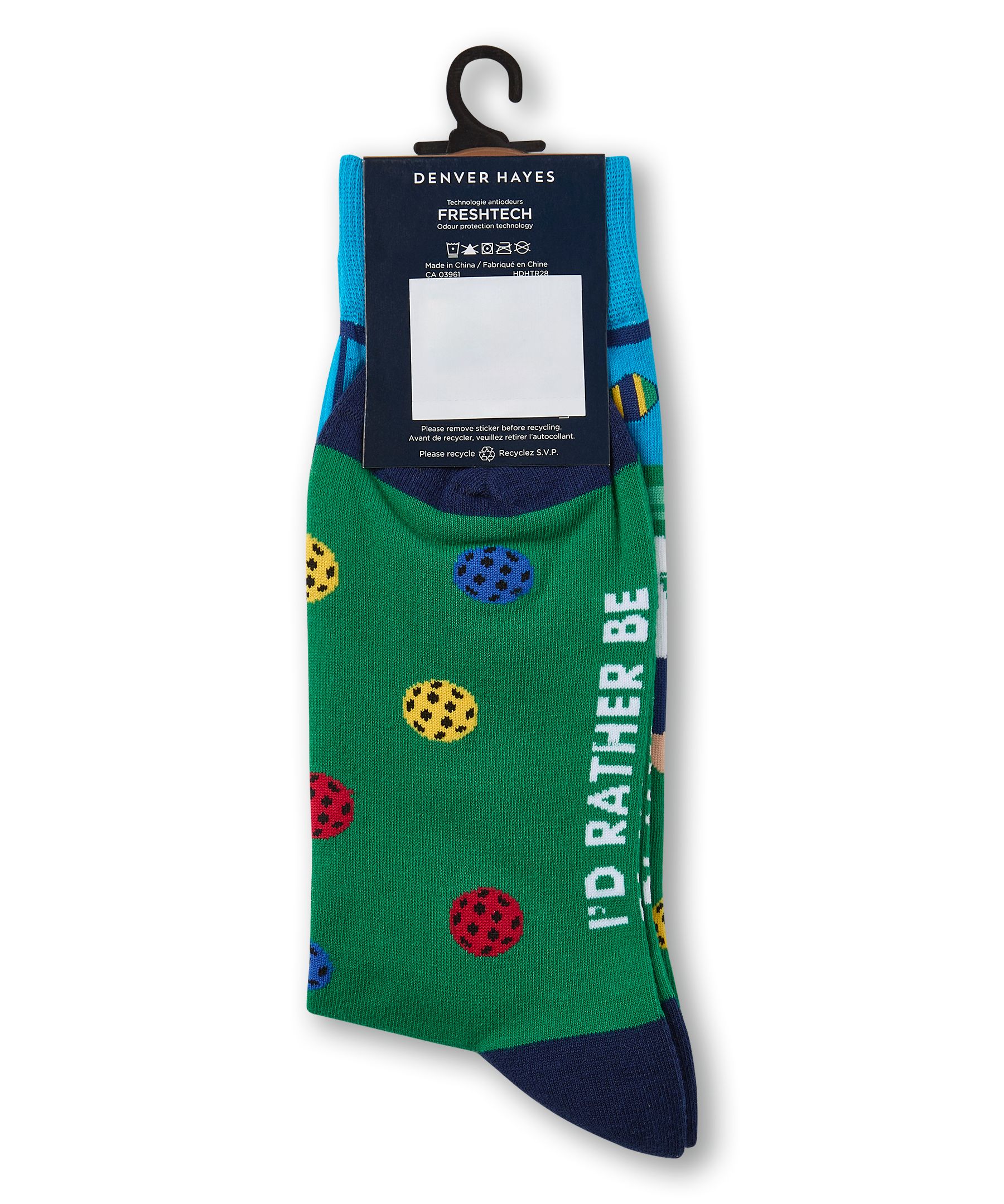 Denver Hayes Men's Novelty Rather Be Crew Socks