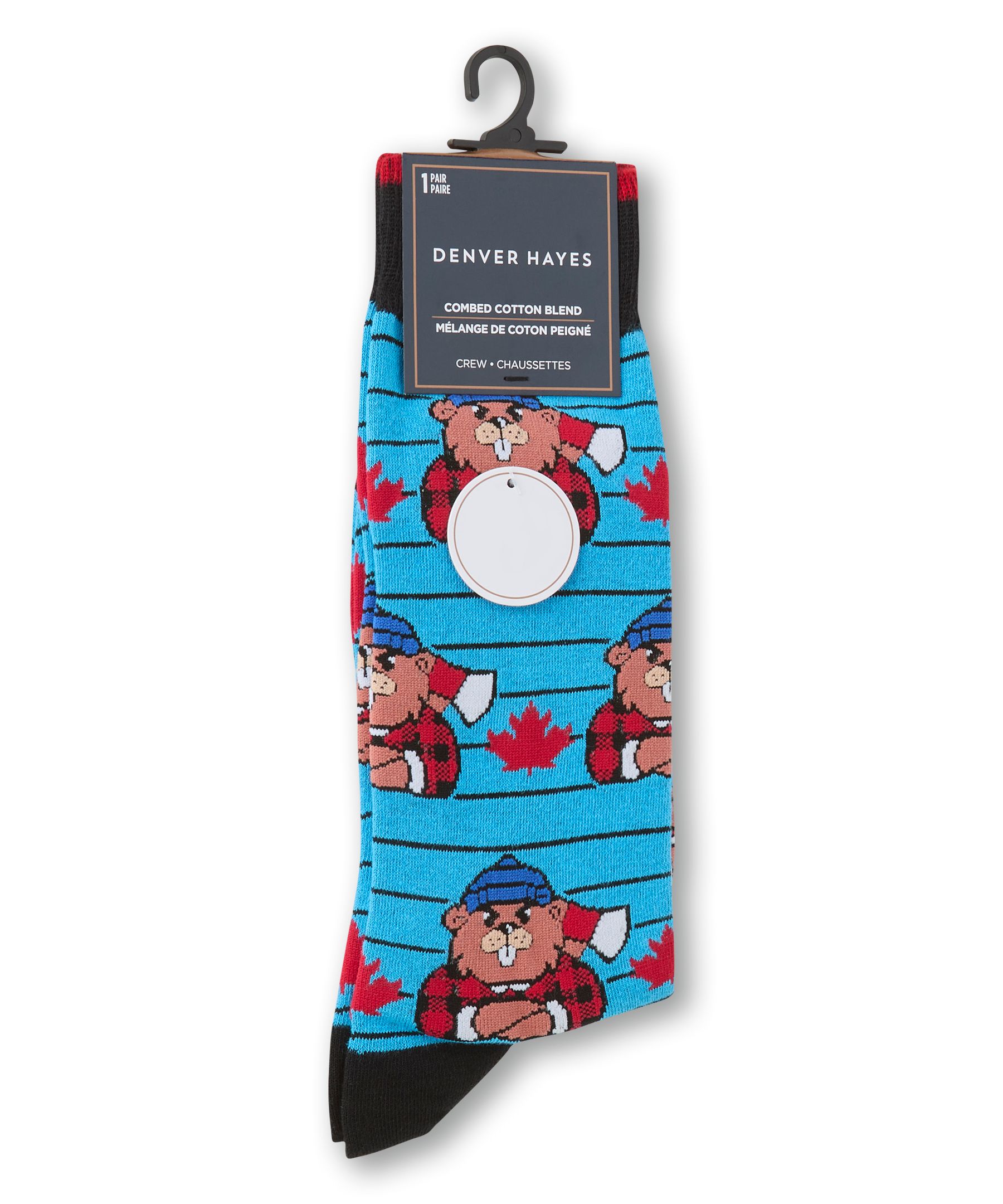 Mi-chaussettes à motif fantaisie Canadiana pour hommes, Denver Hayes