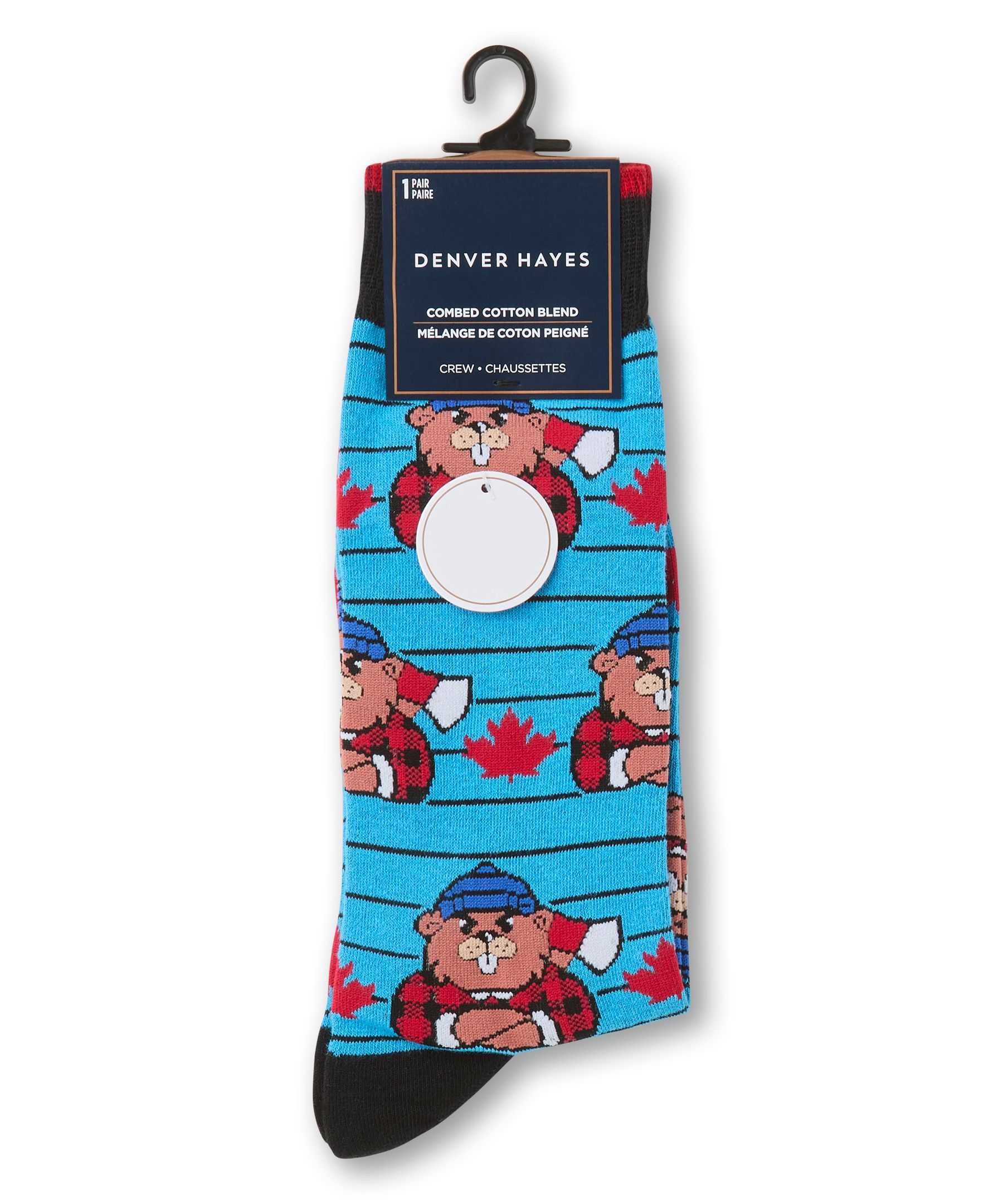 Mi-chaussettes à motif fantaisie Canadiana pour hommes, Denver Hayes