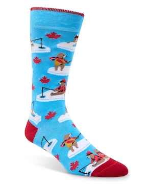 Denver Hayes Men's Novelty Canadiana Pattern Crew Socks