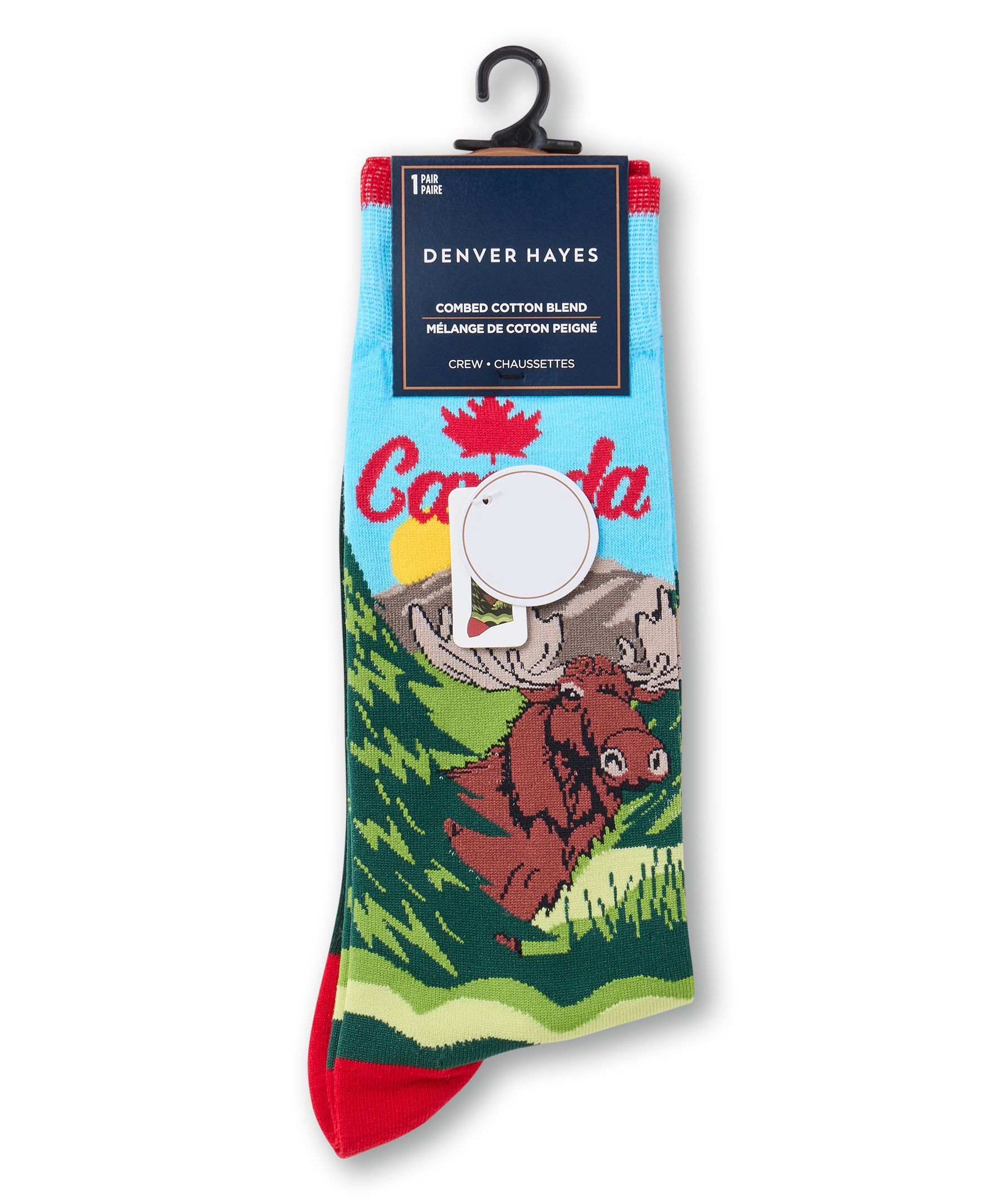 Mi-chaussettes à motif fantaisie Canadiana pour hommes, Denver Hayes