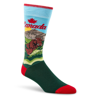Denver Hayes Men's Novelty Canadiana Pattern Crew Socks