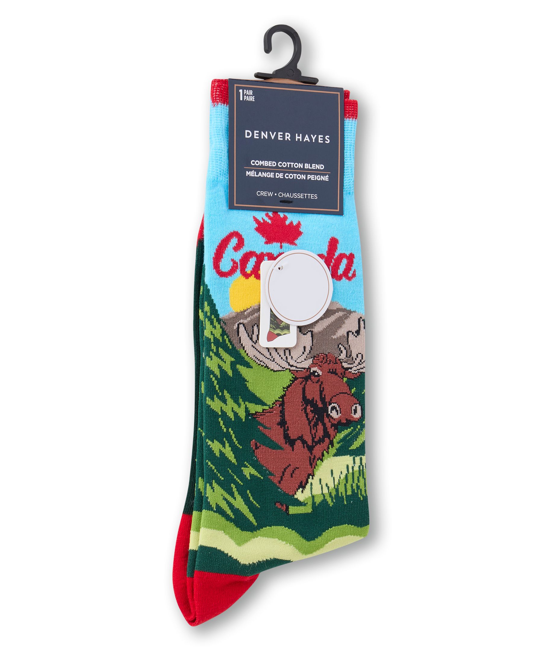 Mi-chaussettes à motif fantaisie Canadiana pour hommes, Denver Hayes