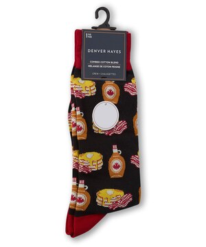 Denver Hayes Men's Novelty Canadiana Pattern Crew Socks