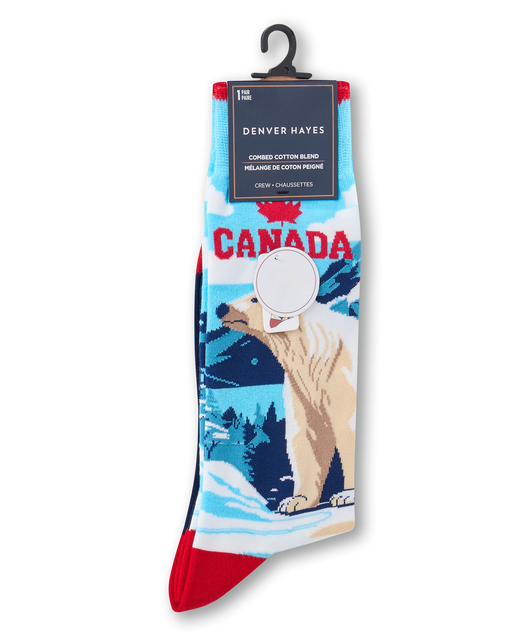 Mi-chaussettes à motif fantaisie Canadiana pour hommes, Denver Hayes