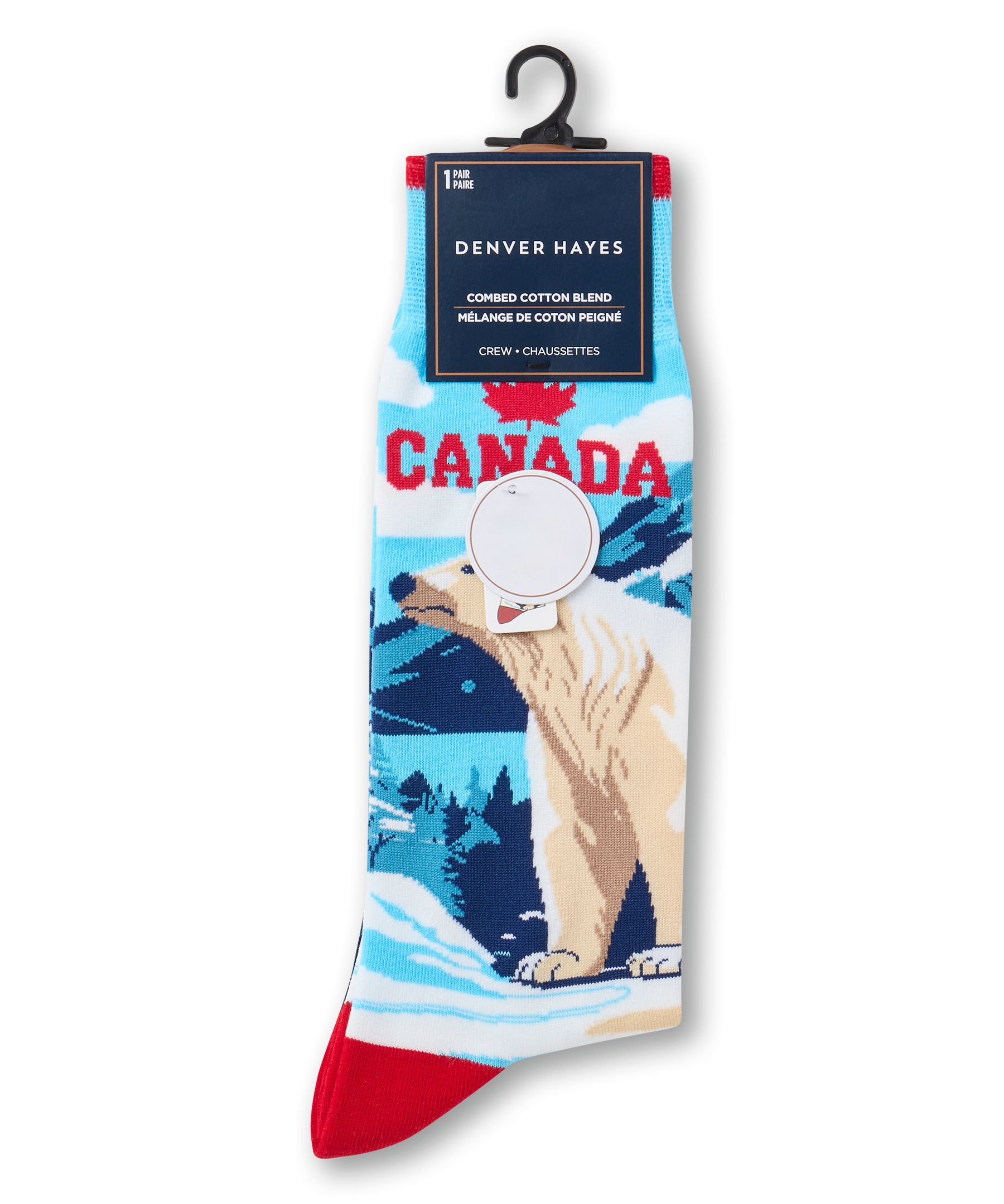 Mi-chaussettes à motif fantaisie Canadiana pour hommes, Denver Hayes