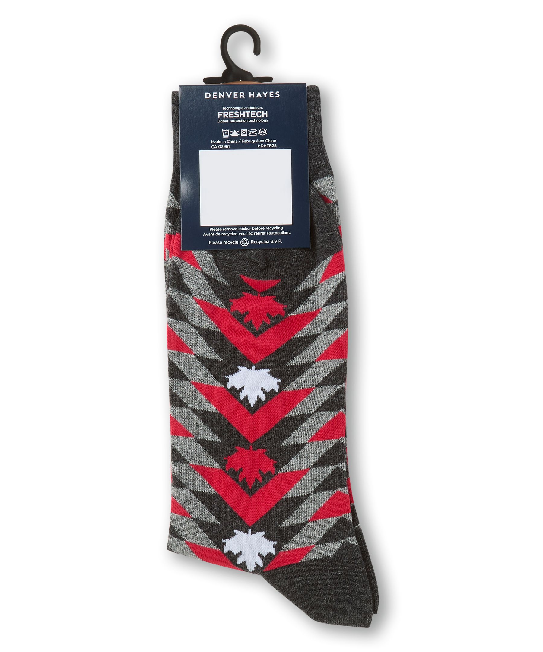 Denver Hayes Men's Novelty Canadiana Pattern Crew Socks