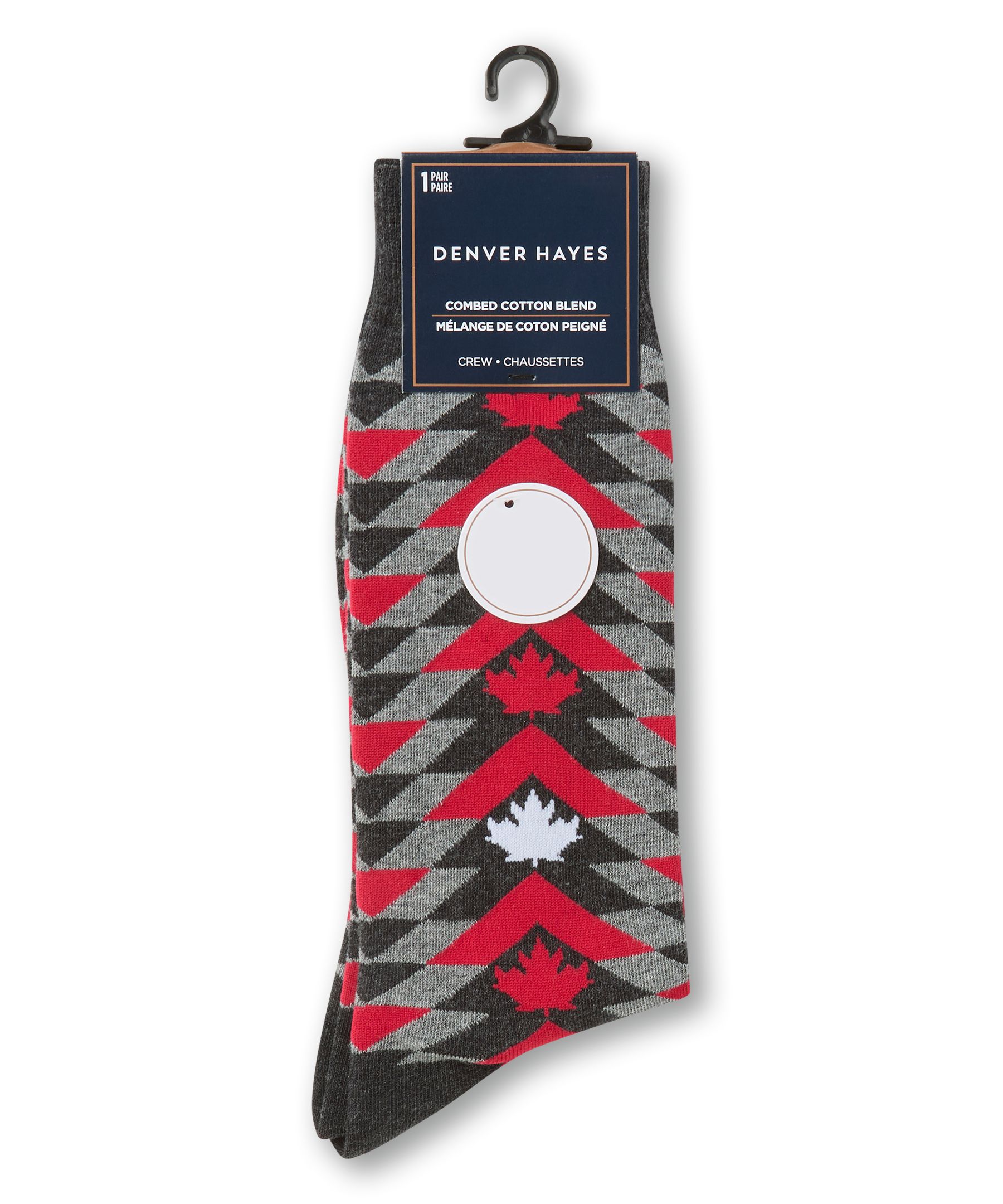 Denver Hayes Men's Novelty Canadiana Pattern Crew Socks