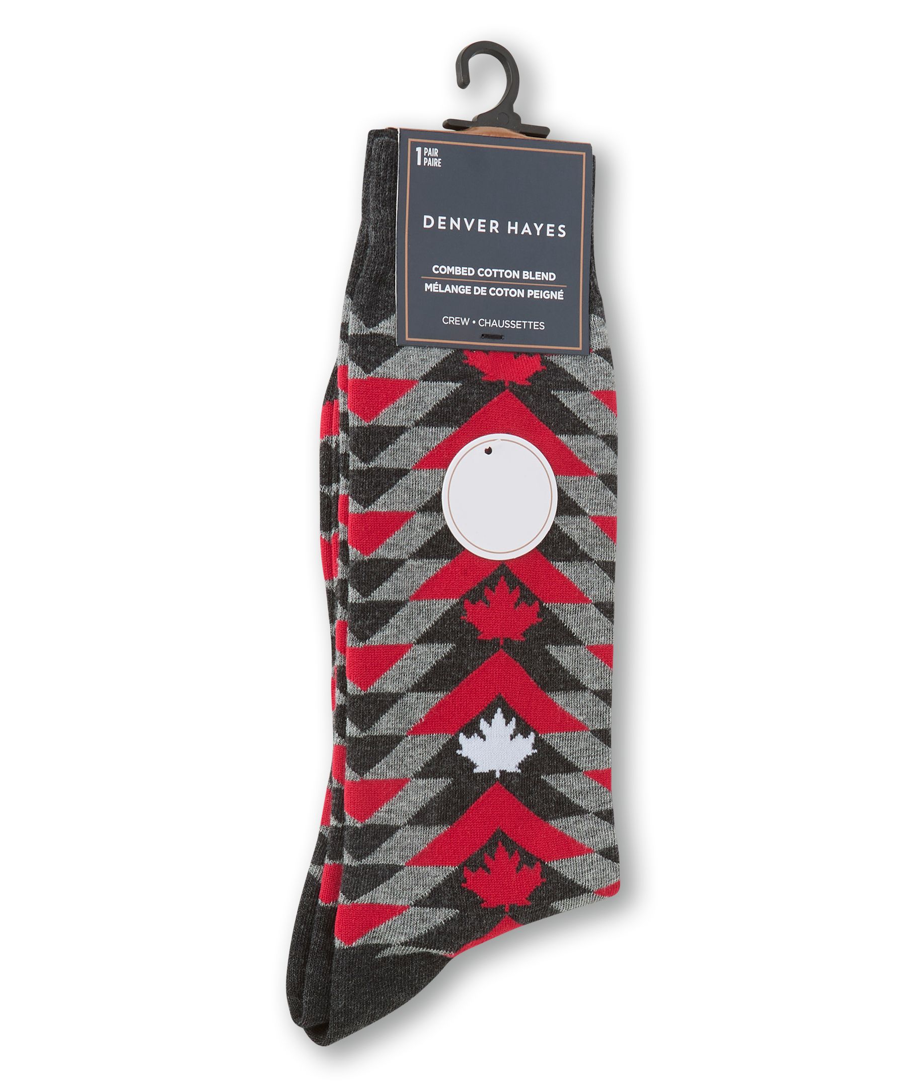 Denver Hayes Men's Novelty Canadiana Pattern Crew Socks