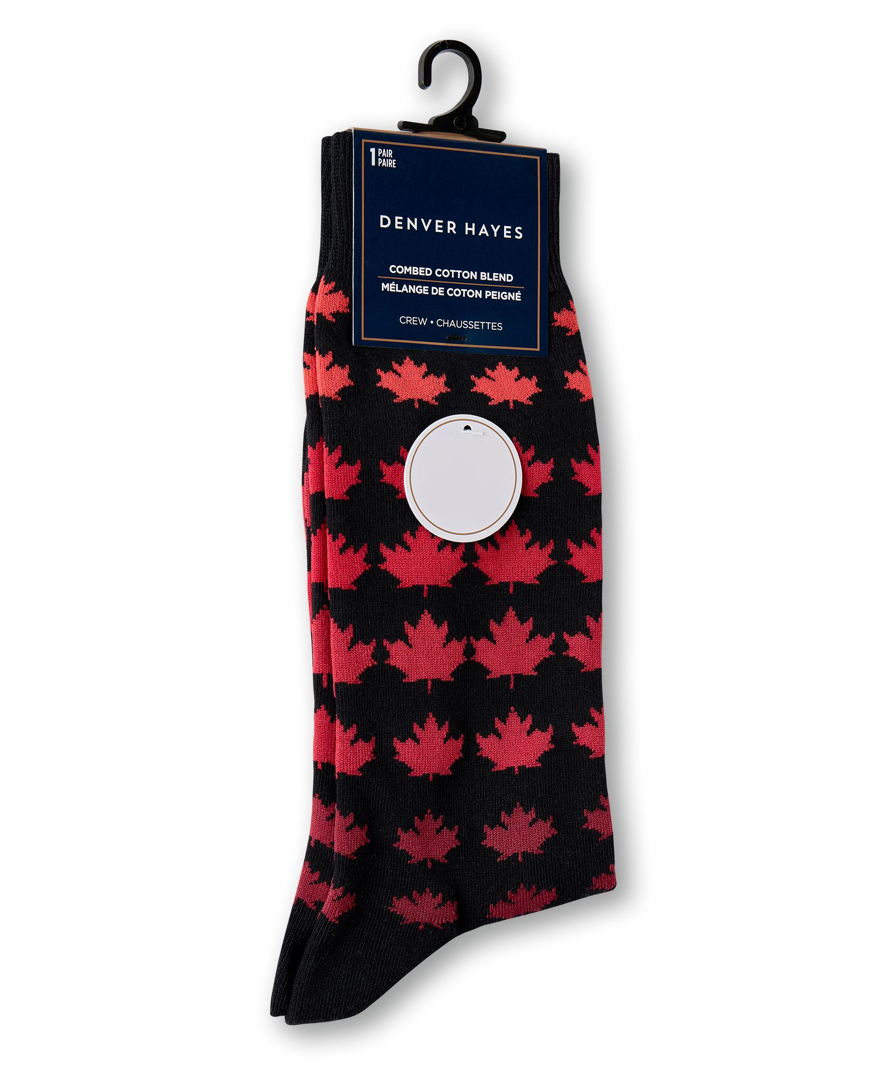 Denver Hayes Men's Novelty Canadiana Pattern Crew Socks