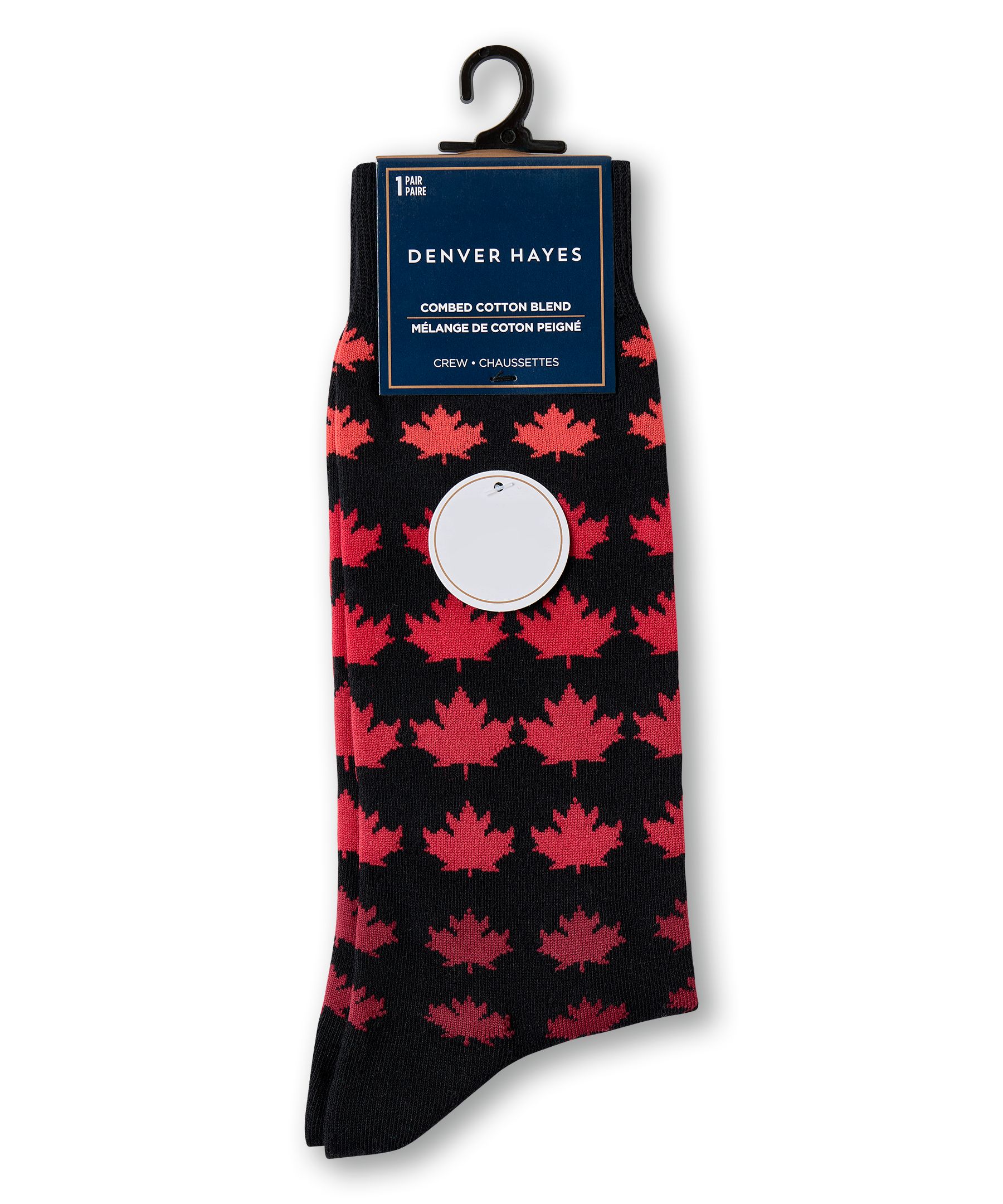 Denver Hayes Men's Novelty Canadiana Pattern Crew Socks