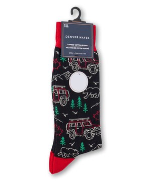 Denver Hayes Men's Novelty Canadiana Pattern Crew Socks