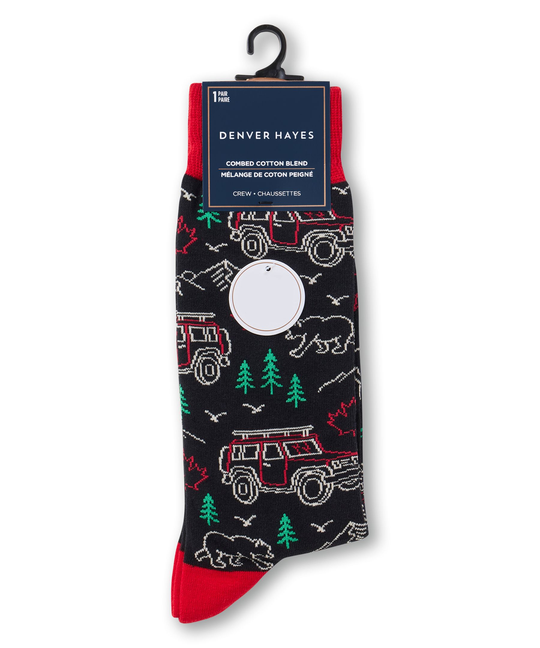 Mi-chaussettes à motif fantaisie Canadiana pour hommes, Denver Hayes