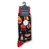 Chaussettes à motif fantaisie d'aliments pour hommes, Denver Hayes Front_Flat