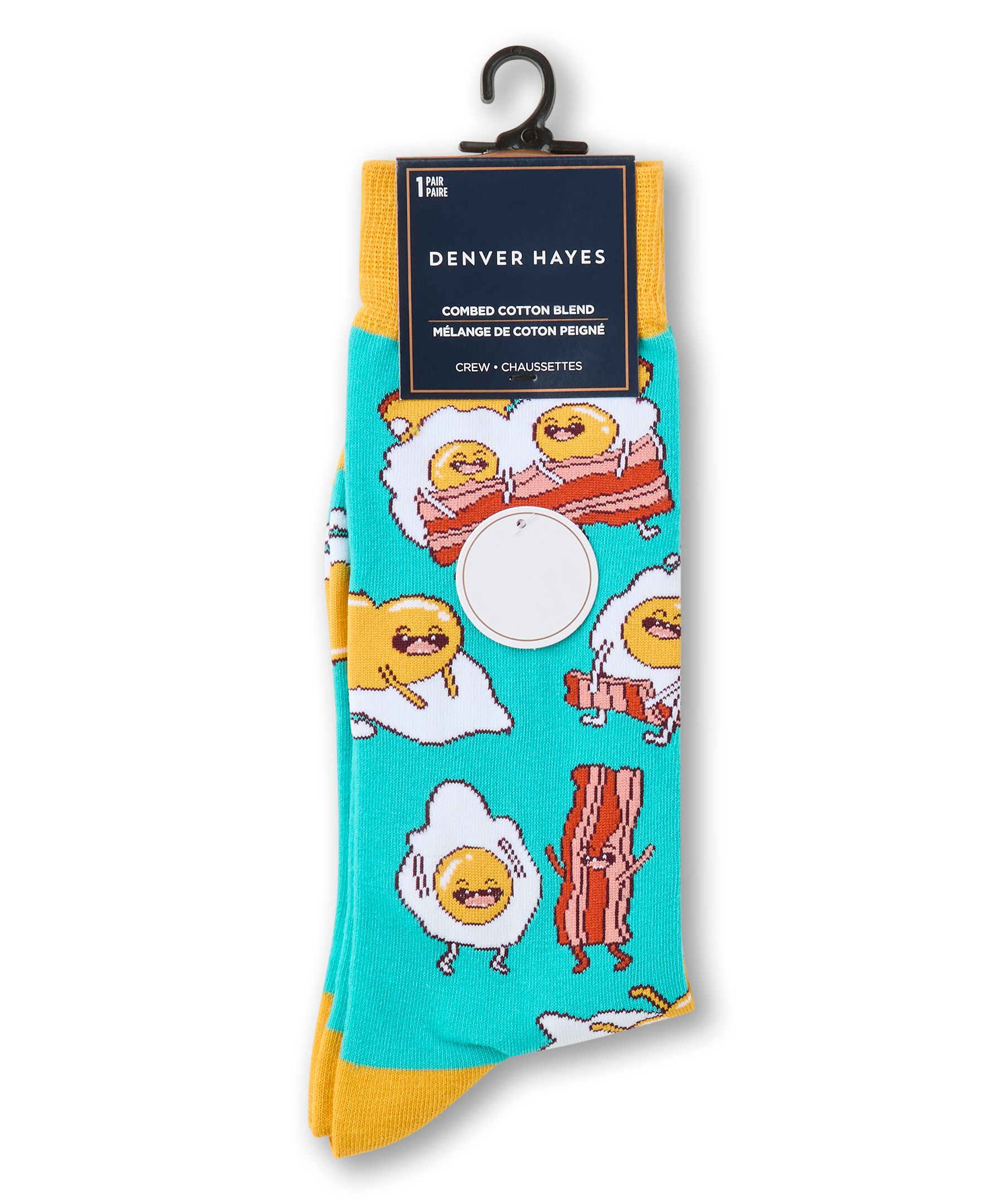 Chaussettes à motif fantaisie d'aliments pour hommes, Denver Hayes