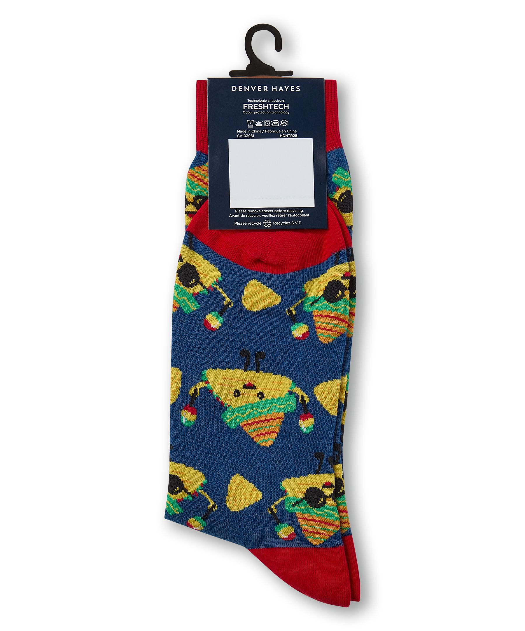 Chaussettes à motif fantaisie d'aliments pour hommes, Denver Hayes