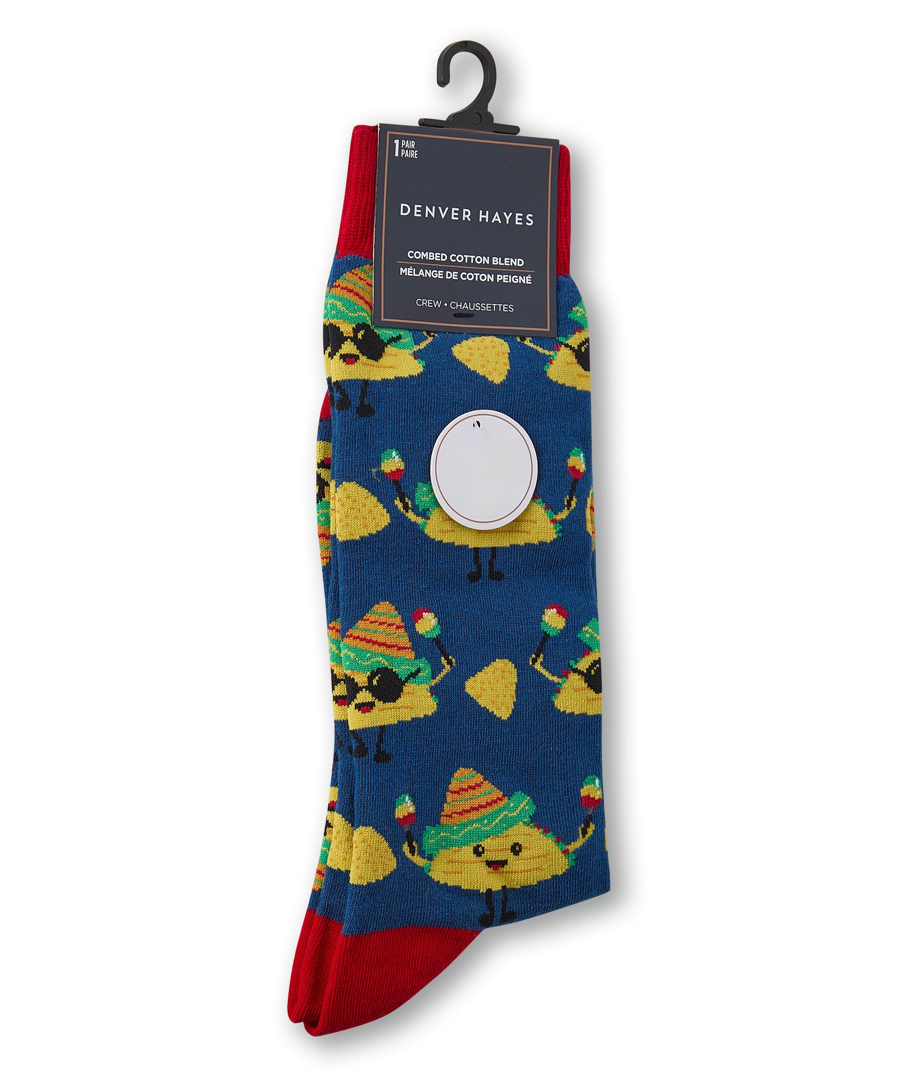 Chaussettes à motif fantaisie d'aliments pour hommes, Denver Hayes