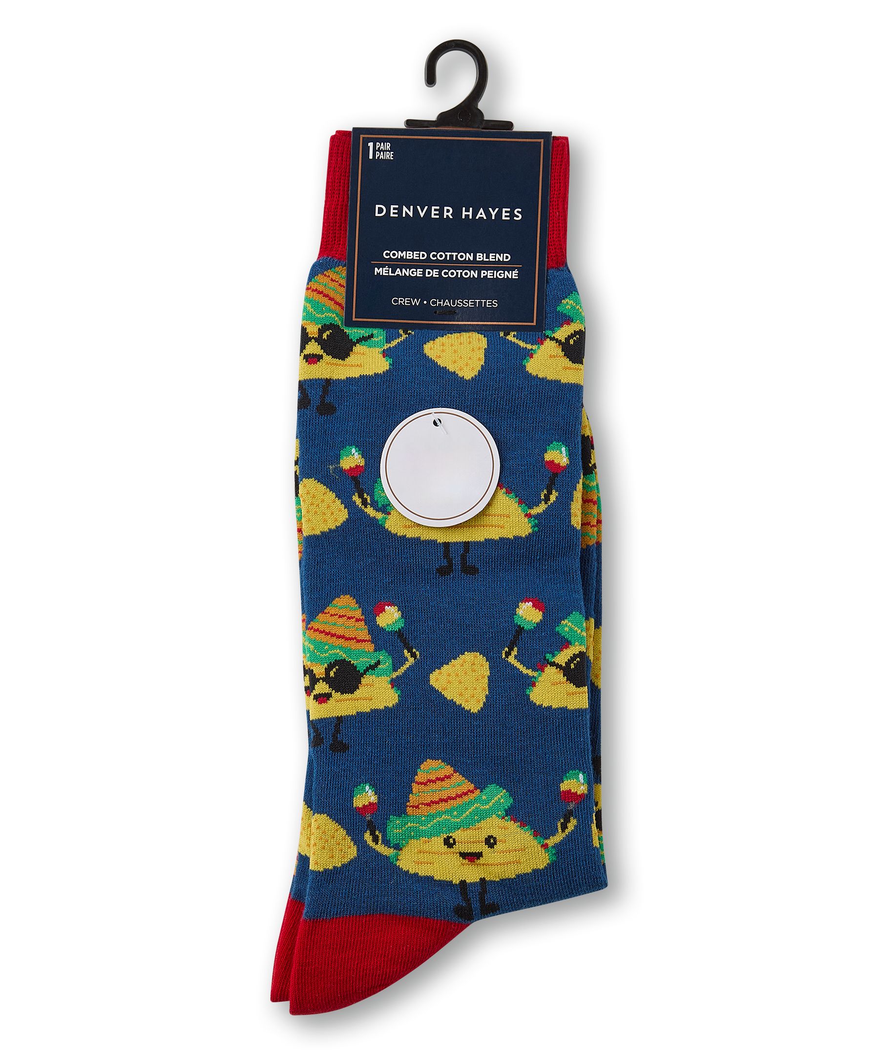 Chaussettes à motif fantaisie d'aliments pour hommes, Denver Hayes
