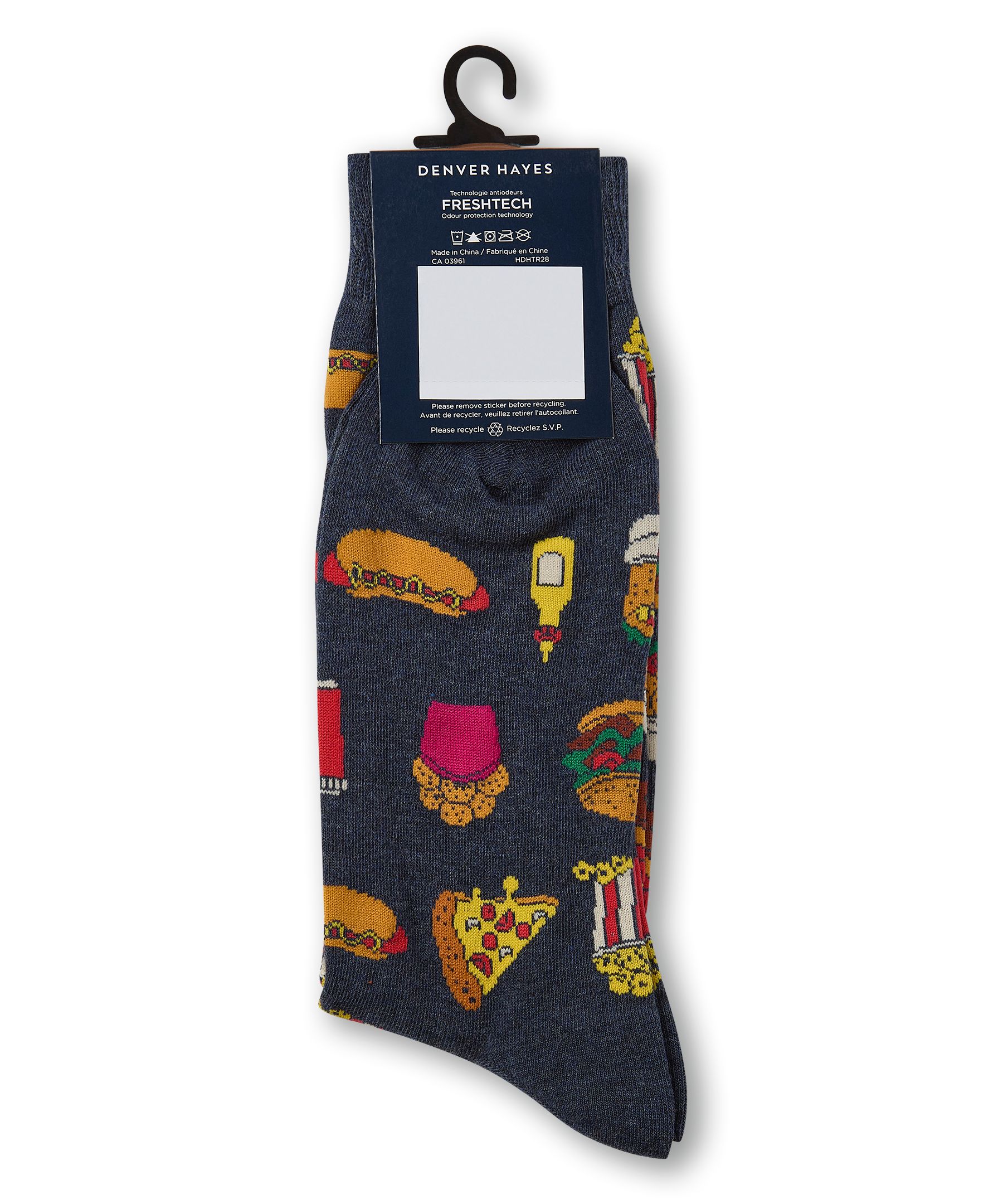 Chaussettes à motif fantaisie d'aliments pour hommes, Denver Hayes