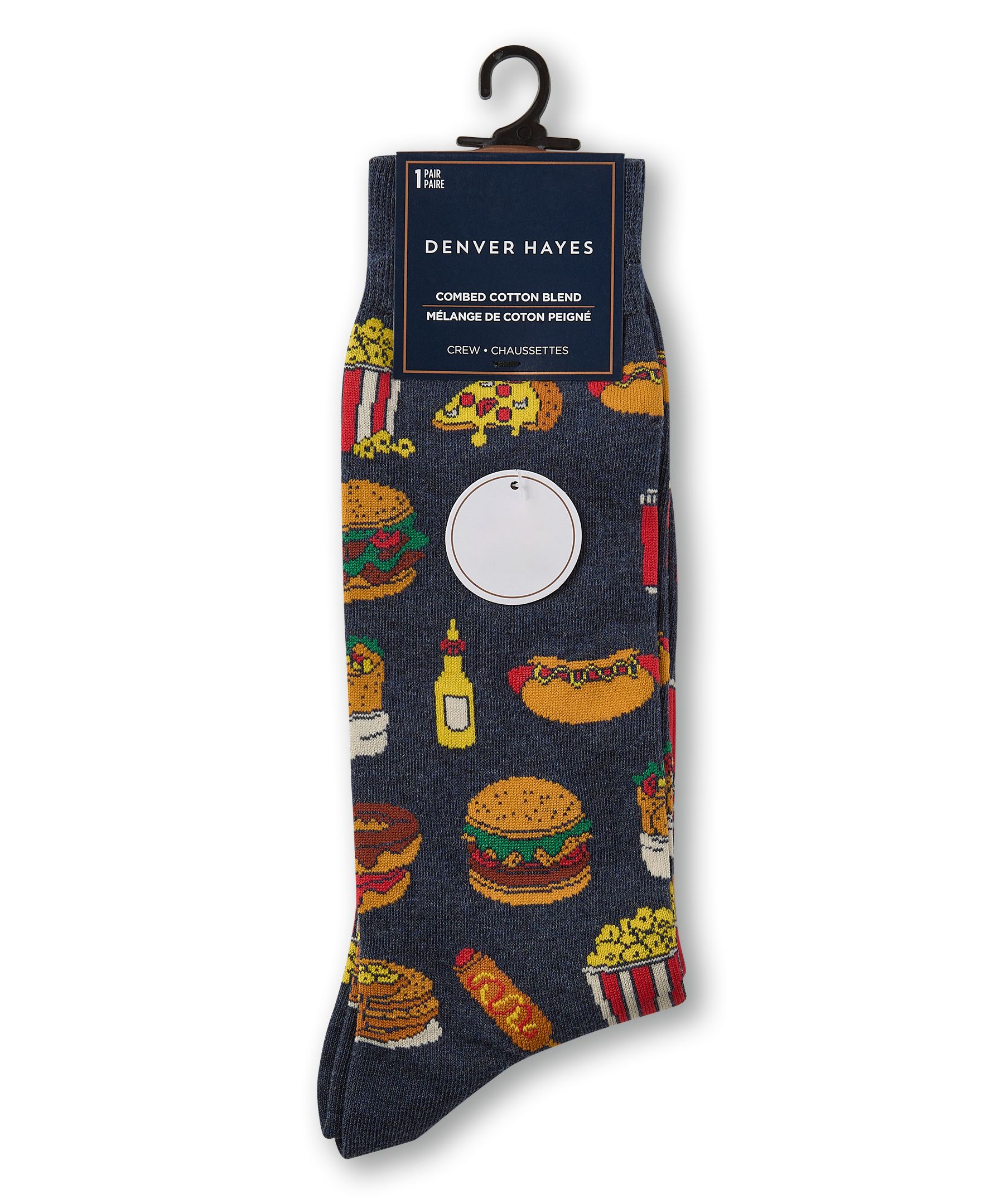 Chaussettes à motif fantaisie d'aliments pour hommes, Denver Hayes
