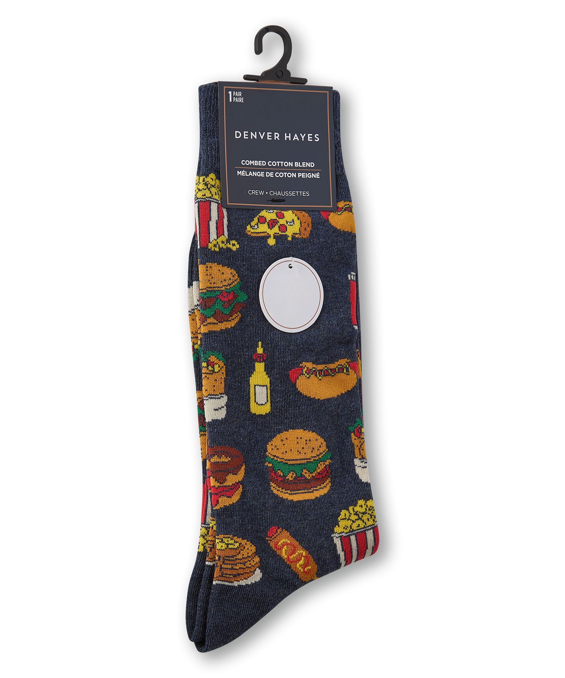 Chaussettes à motif fantaisie d'aliments pour hommes, Denver Hayes