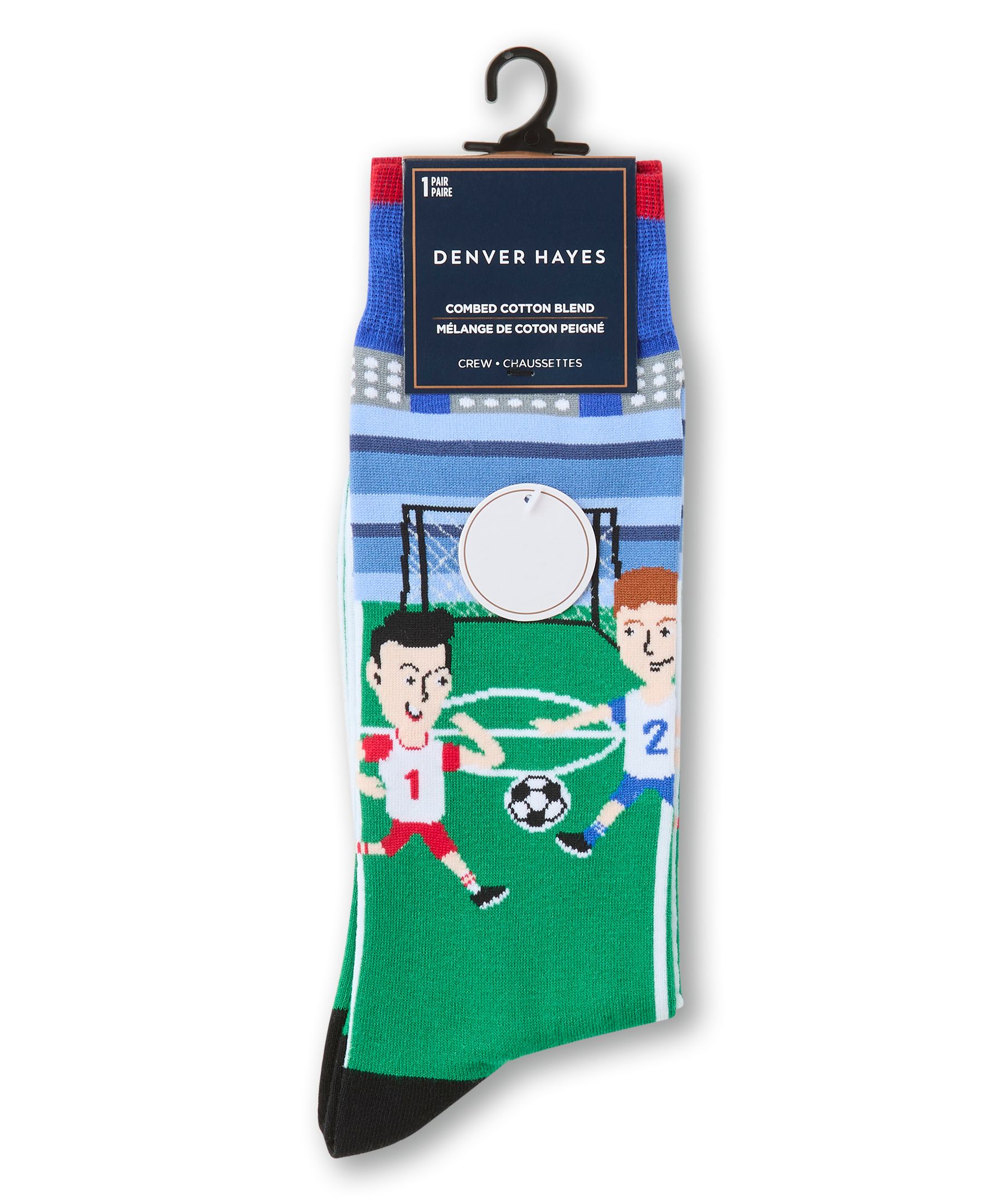 Chaussettes à motif fantaisie de sport pour hommes, Denver Hayes