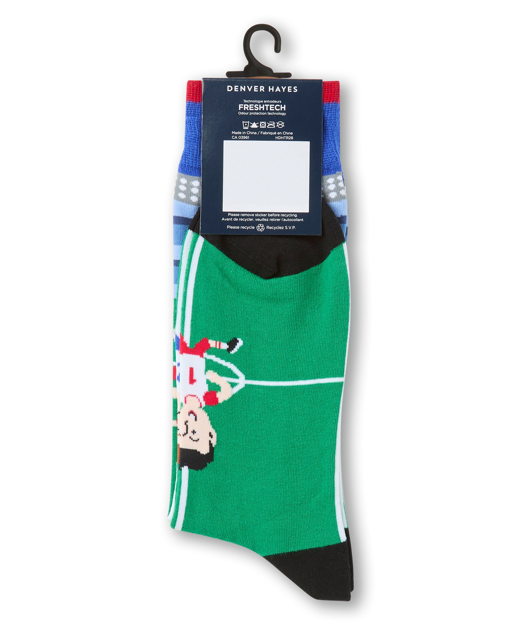 Chaussettes à motif fantaisie de sport pour hommes, Denver Hayes