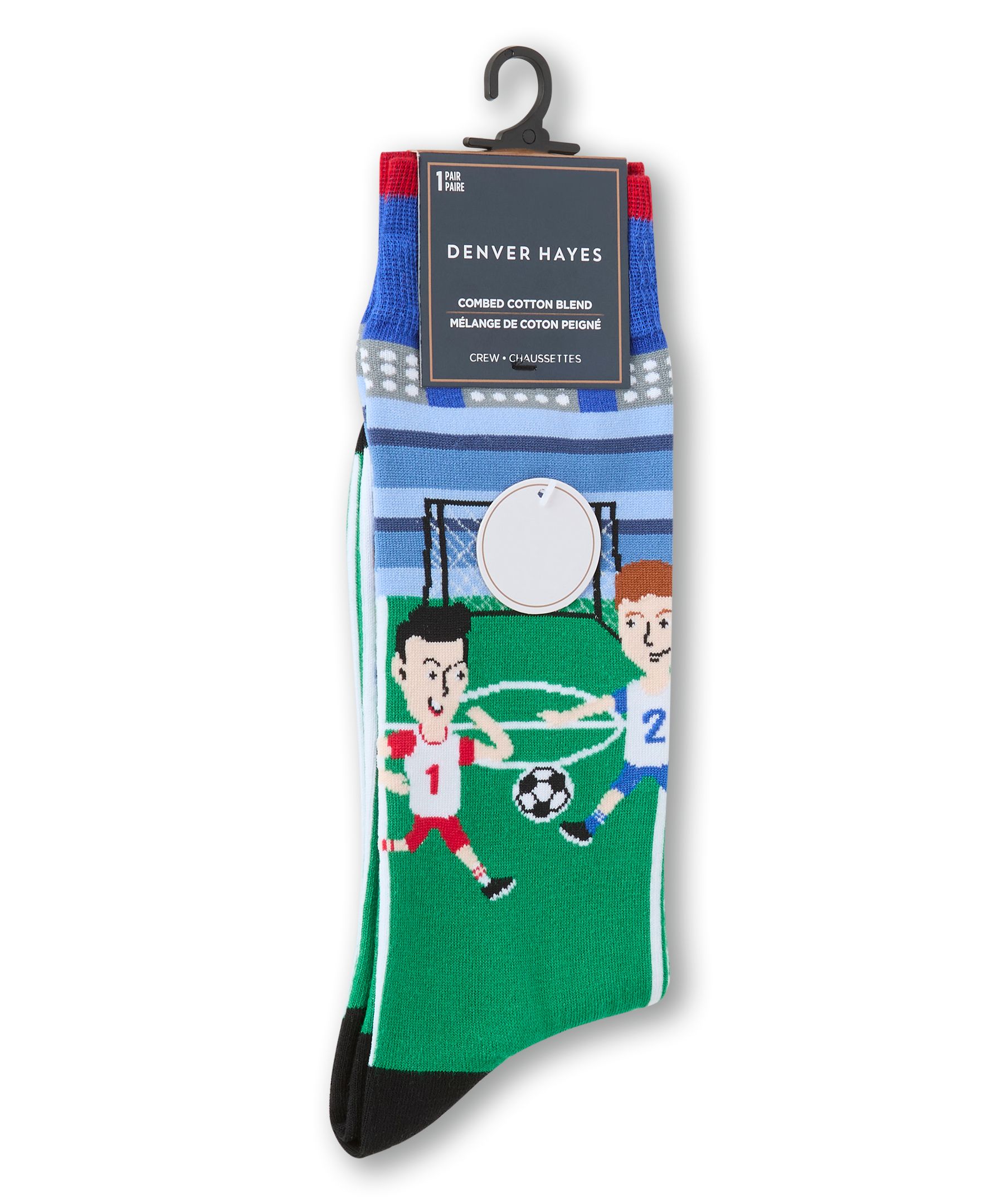 Chaussettes à motif fantaisie de sport pour hommes, Denver Hayes