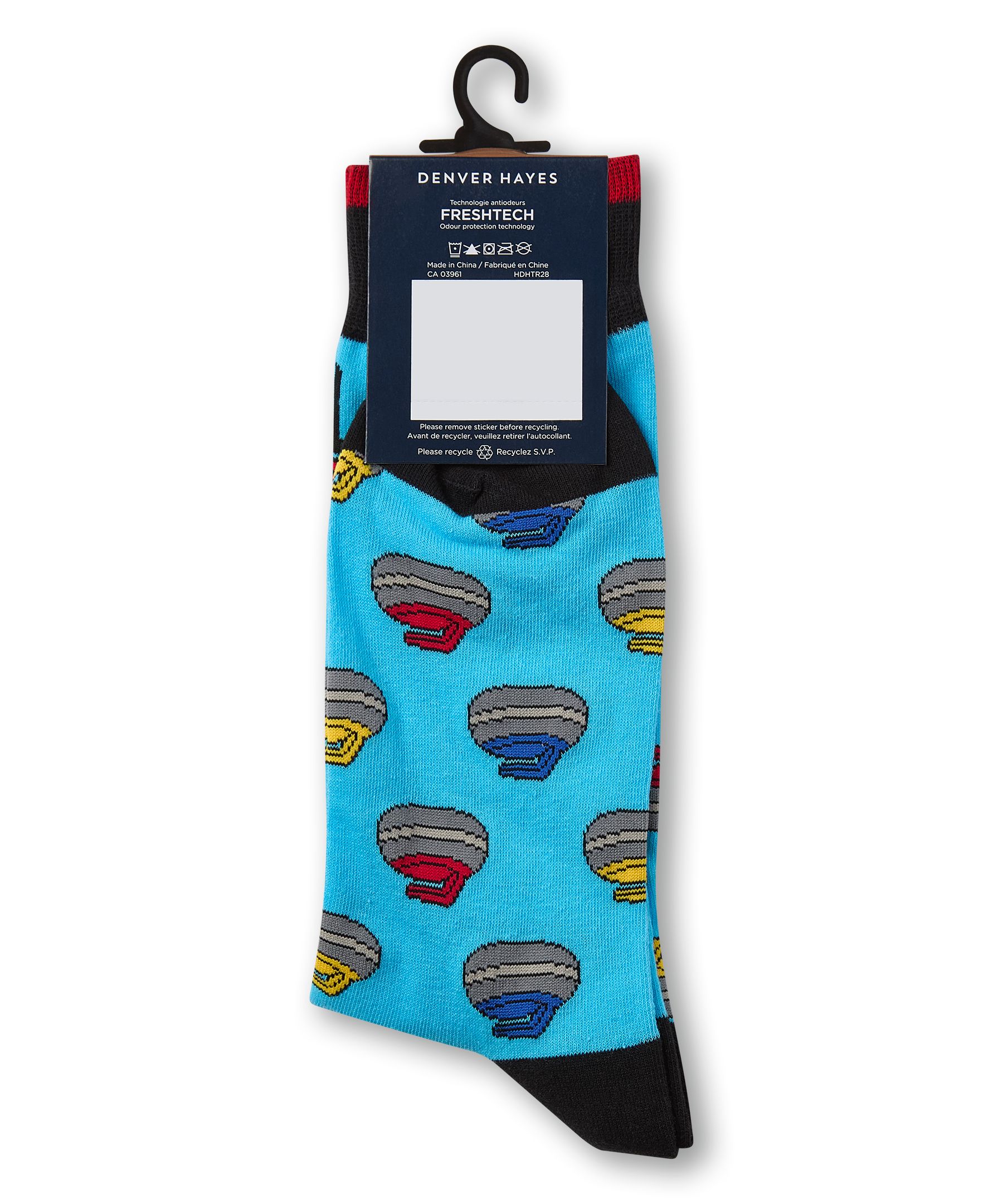 Chaussettes à motif fantaisie de sport pour hommes, Denver Hayes