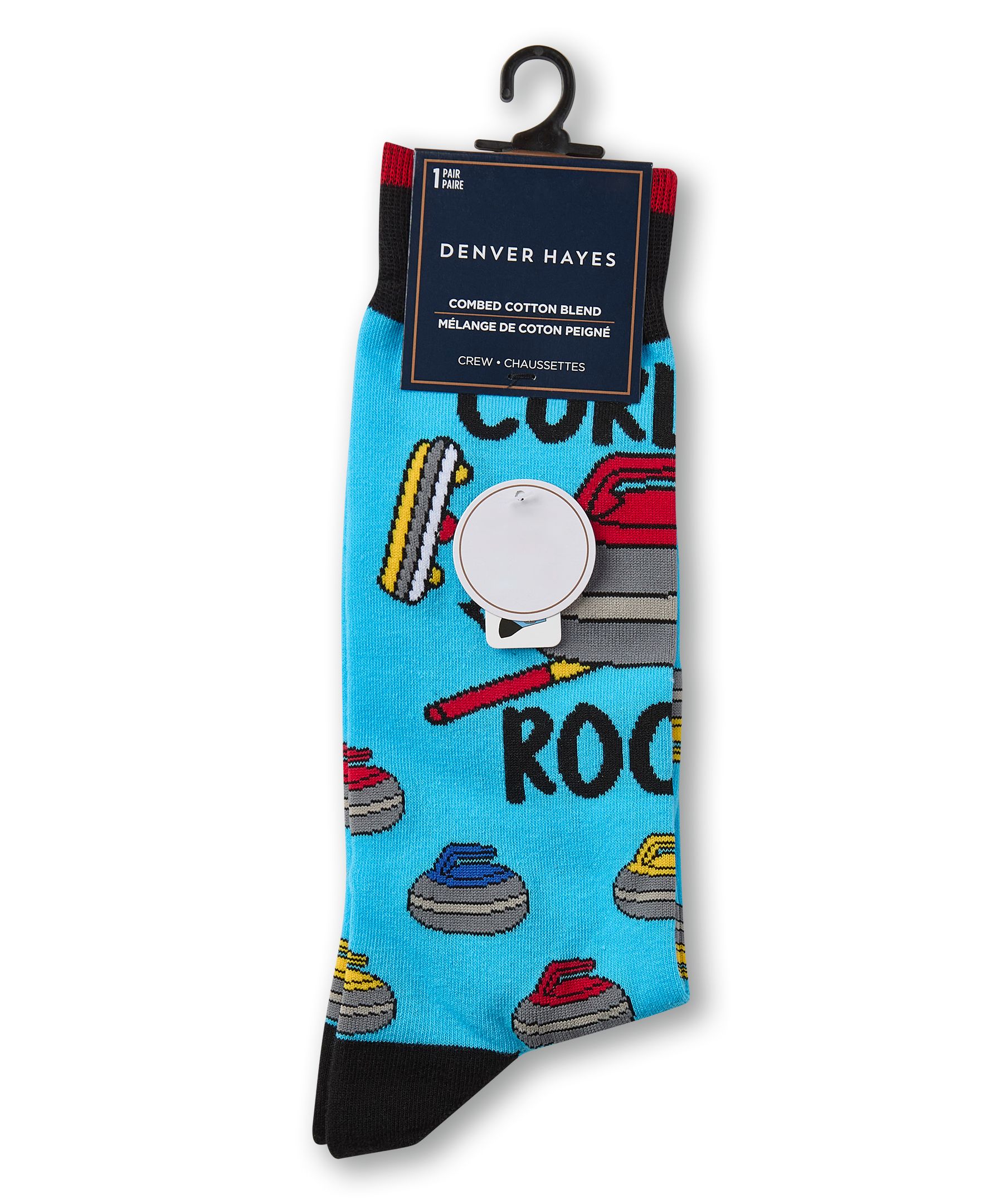 Chaussettes à motif fantaisie de sport pour hommes, Denver Hayes