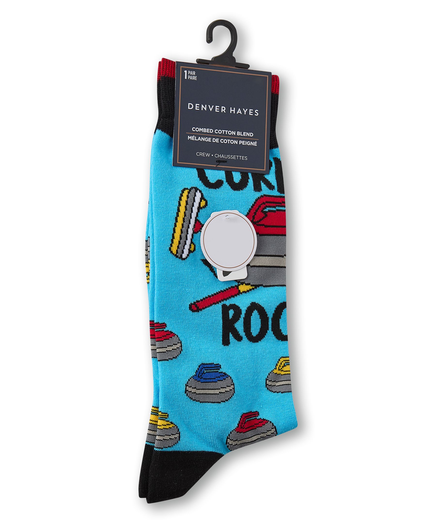 Chaussettes à motif fantaisie de sport pour hommes, Denver Hayes