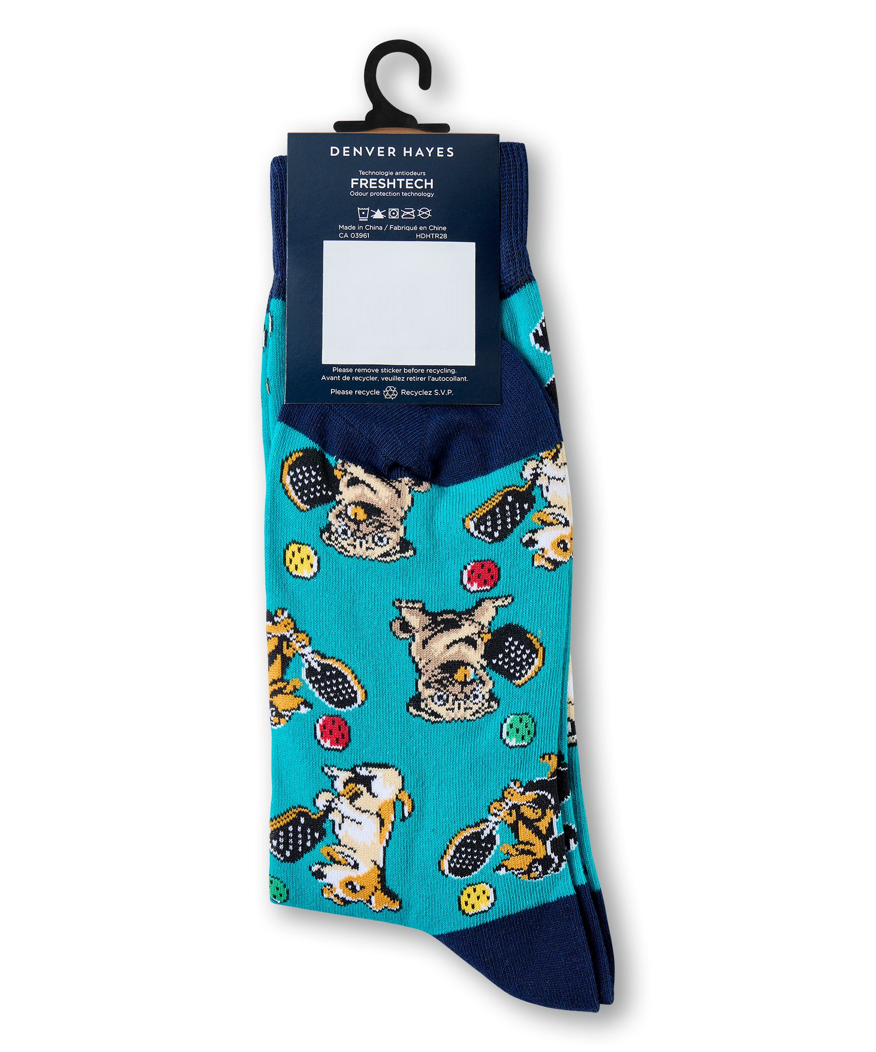 Chaussettes à motif fantaisie de sport pour hommes, Denver Hayes