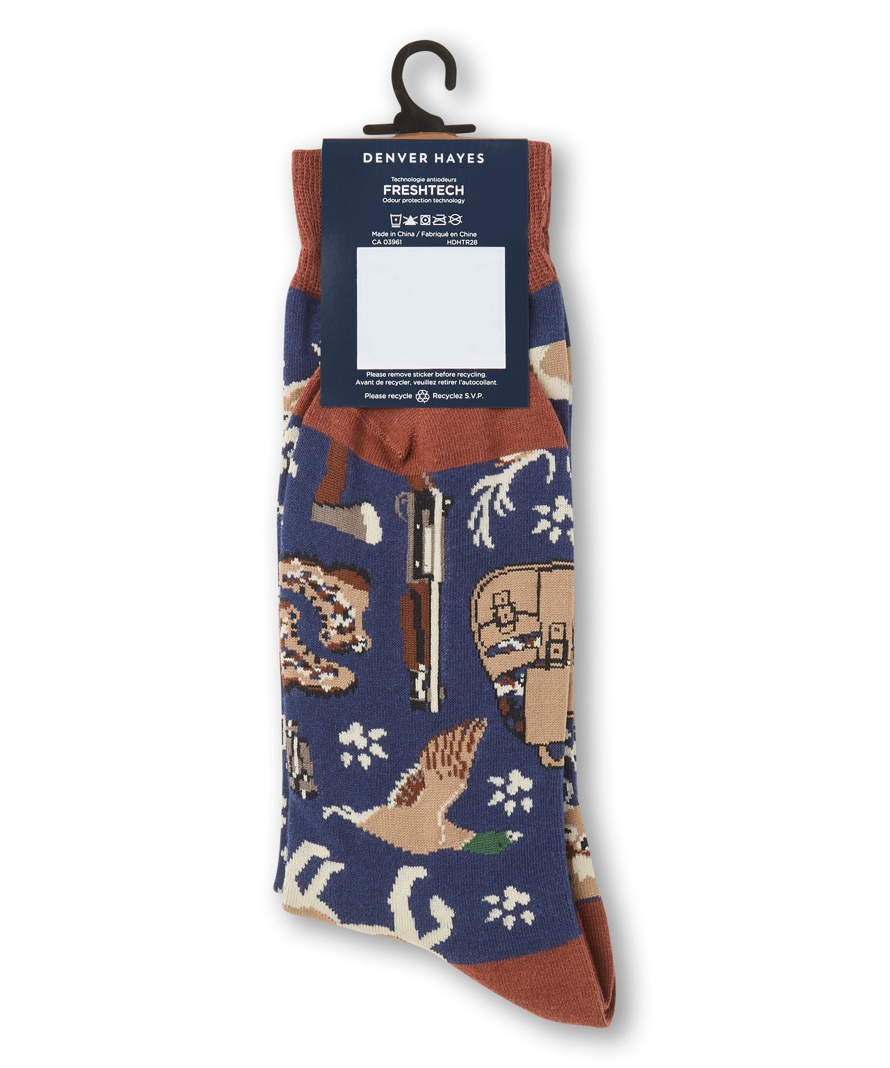 Chaussettes à motif fantaisie de sport pour hommes, Denver Hayes