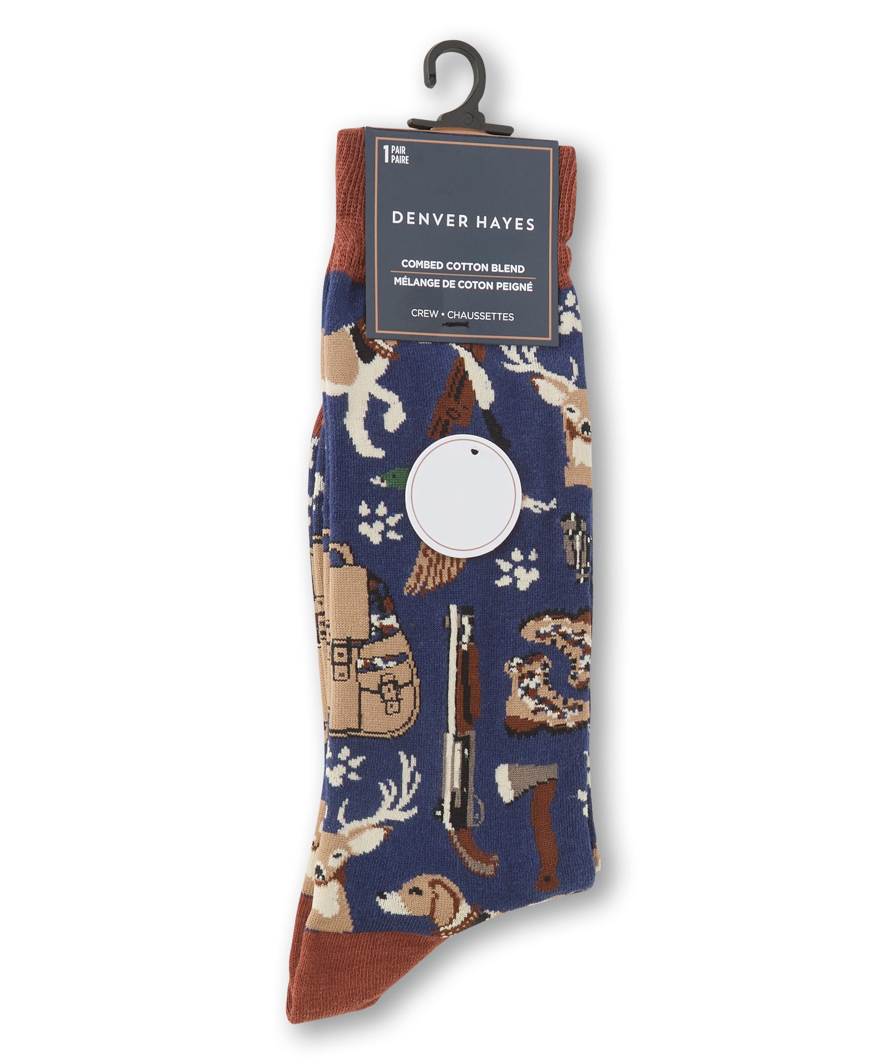 Chaussettes à motif fantaisie de sport pour hommes, Denver Hayes