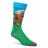 Chaussettes à motif fantaisie de camping pour hommes, Denver Hayes Front_Angled_Right