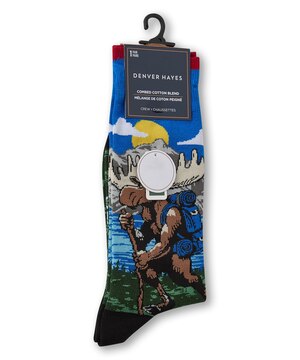 Chaussettes à motif fantaisie de camping pour hommes, Denver Hayes