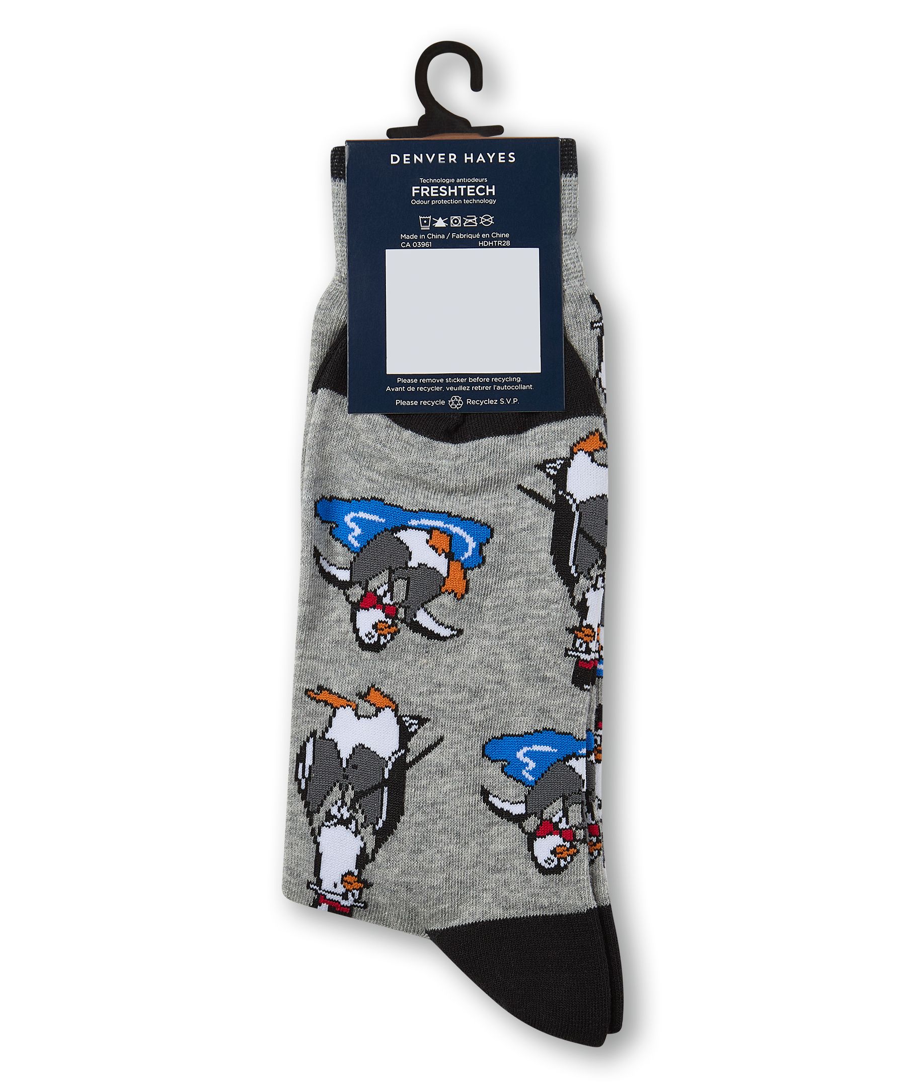 Chaussettes à motifs fantaisie d'animaux pour hommes, Denver Hayes